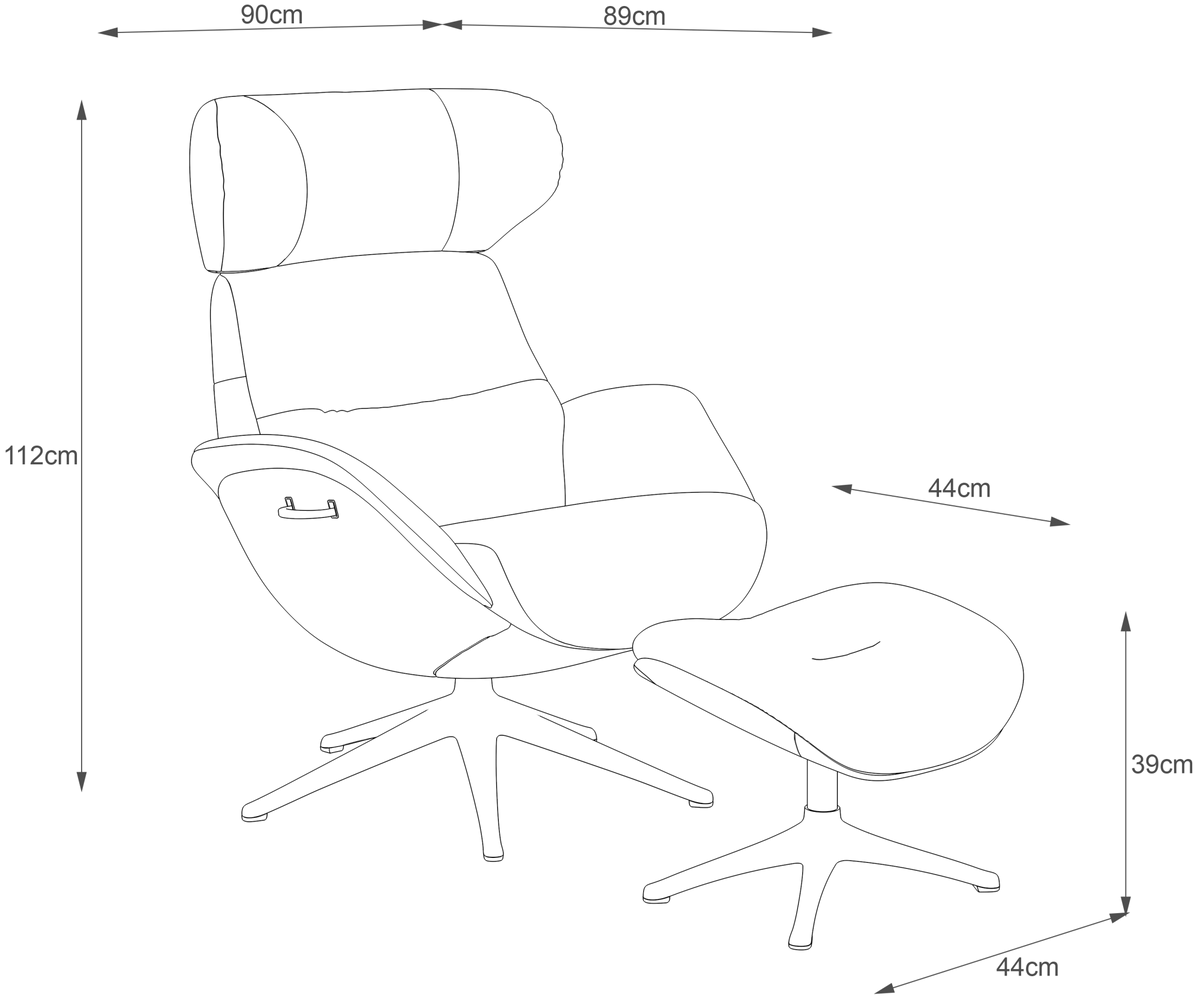 Nästan helt svart bild med två små vita streck och en tunn böjd linje.