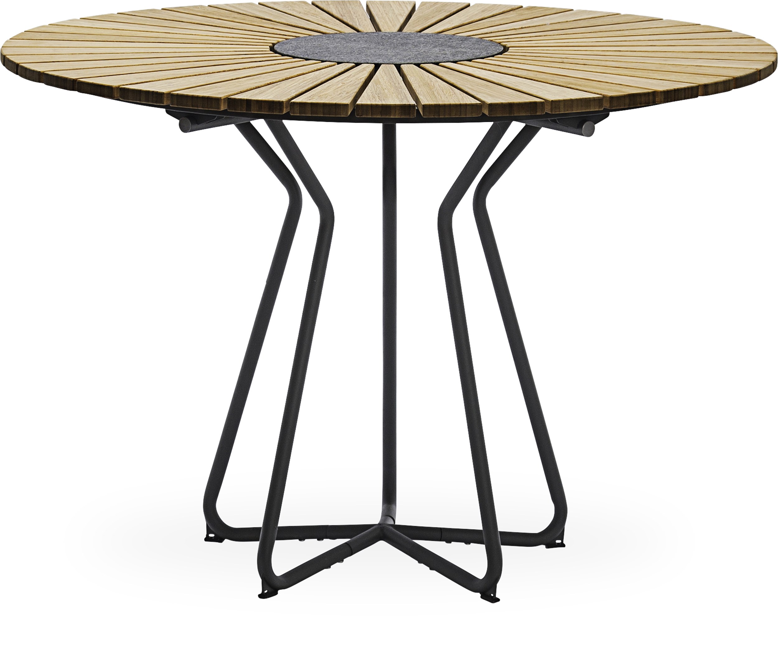 Circle Trädgårdsbord 110 x 74,5 cm - Oljebehandlad bambu, granit i mitten och stomme i stålgrå metall
