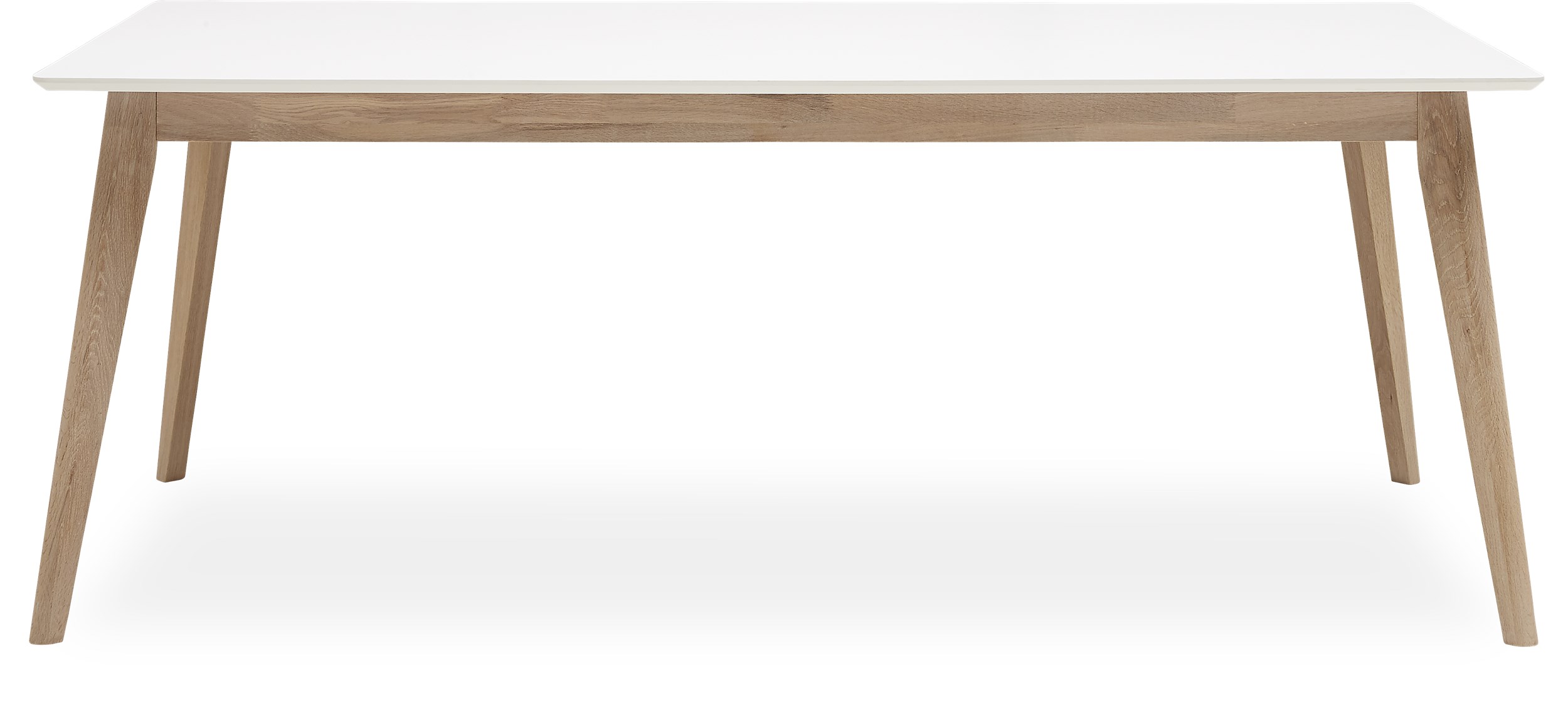 Mallorca Matbord 200 x 100 x 75 cm - Vitt högtryckslaminat och ben i vitoljad ek