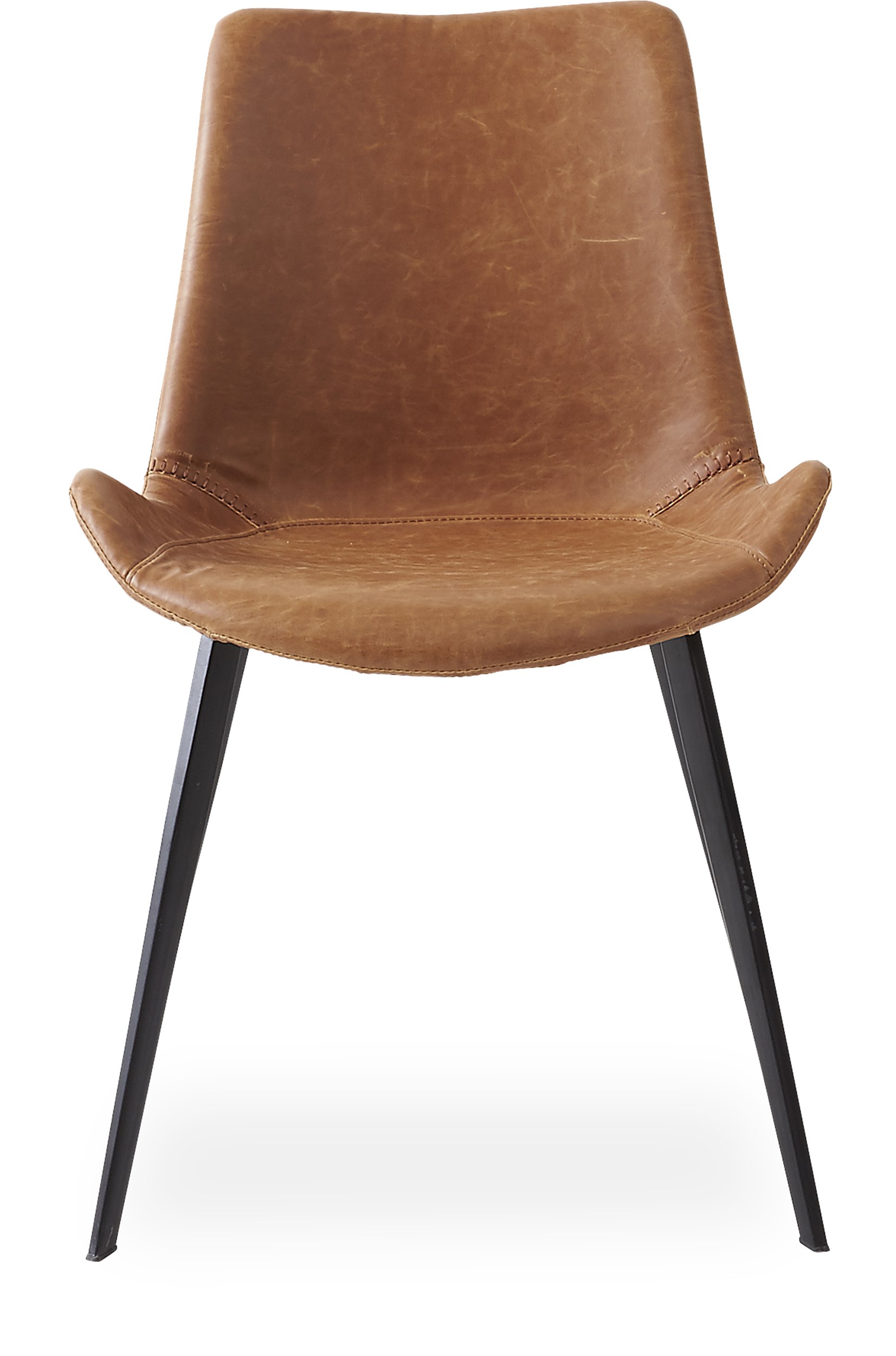 Hype matstol - Sits i brunt konstläder och ben i svartlackerad metall
