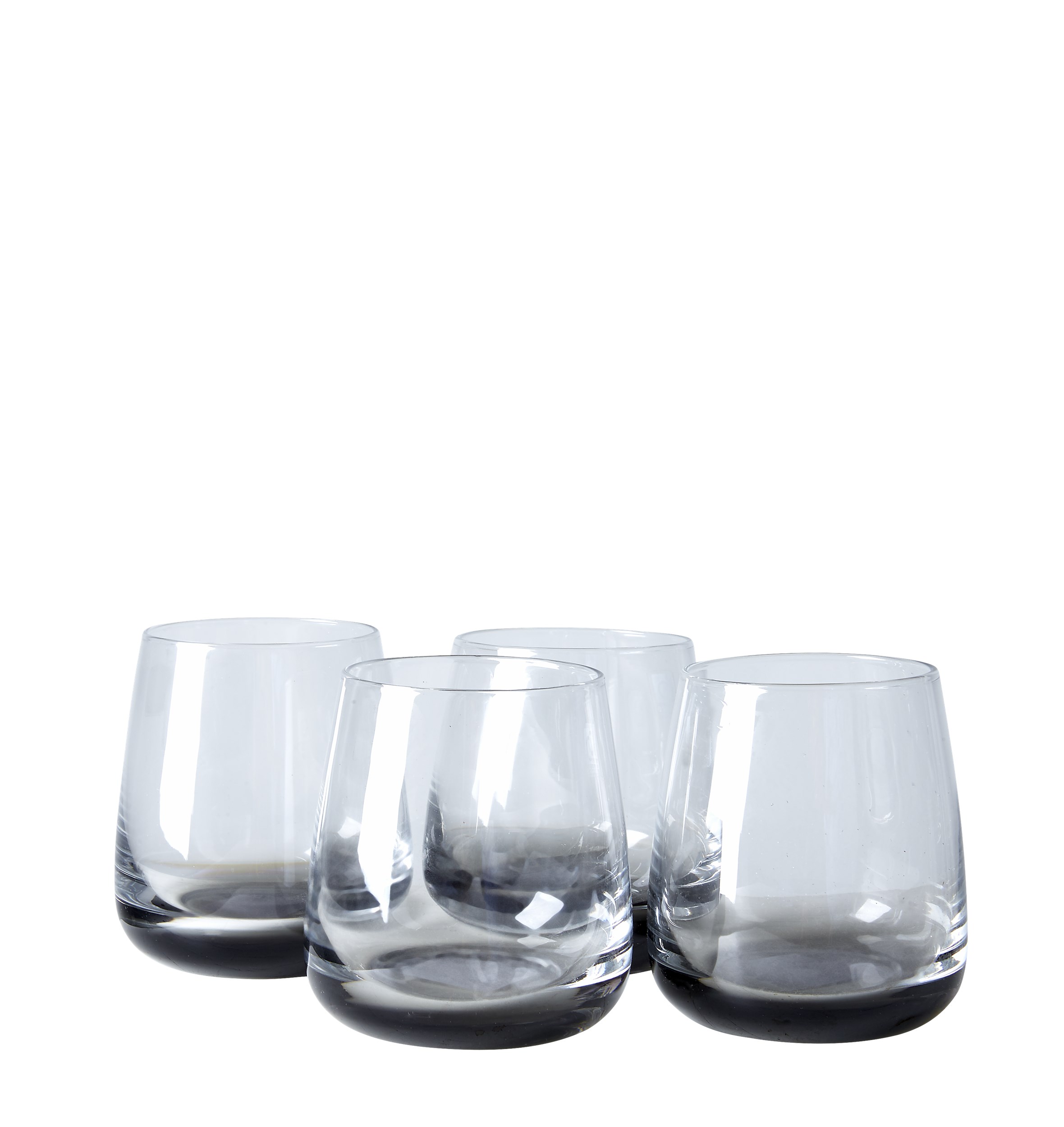 Smoke Vattenglas 4 st per förpackning - Rökfärgat munblåst glas