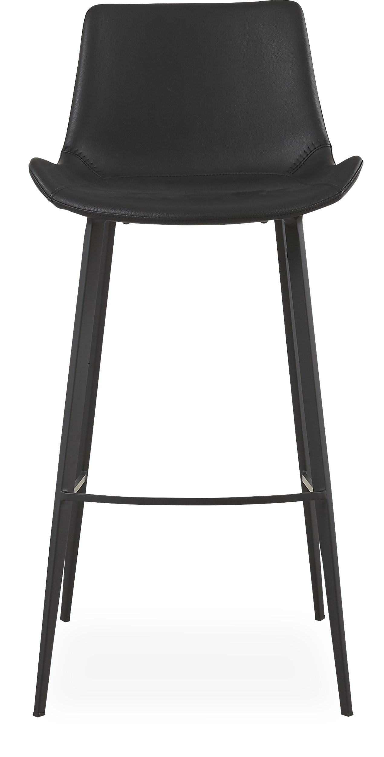 Hype Barstol - Sits i svart konstläder och ben i svartlackerad metall