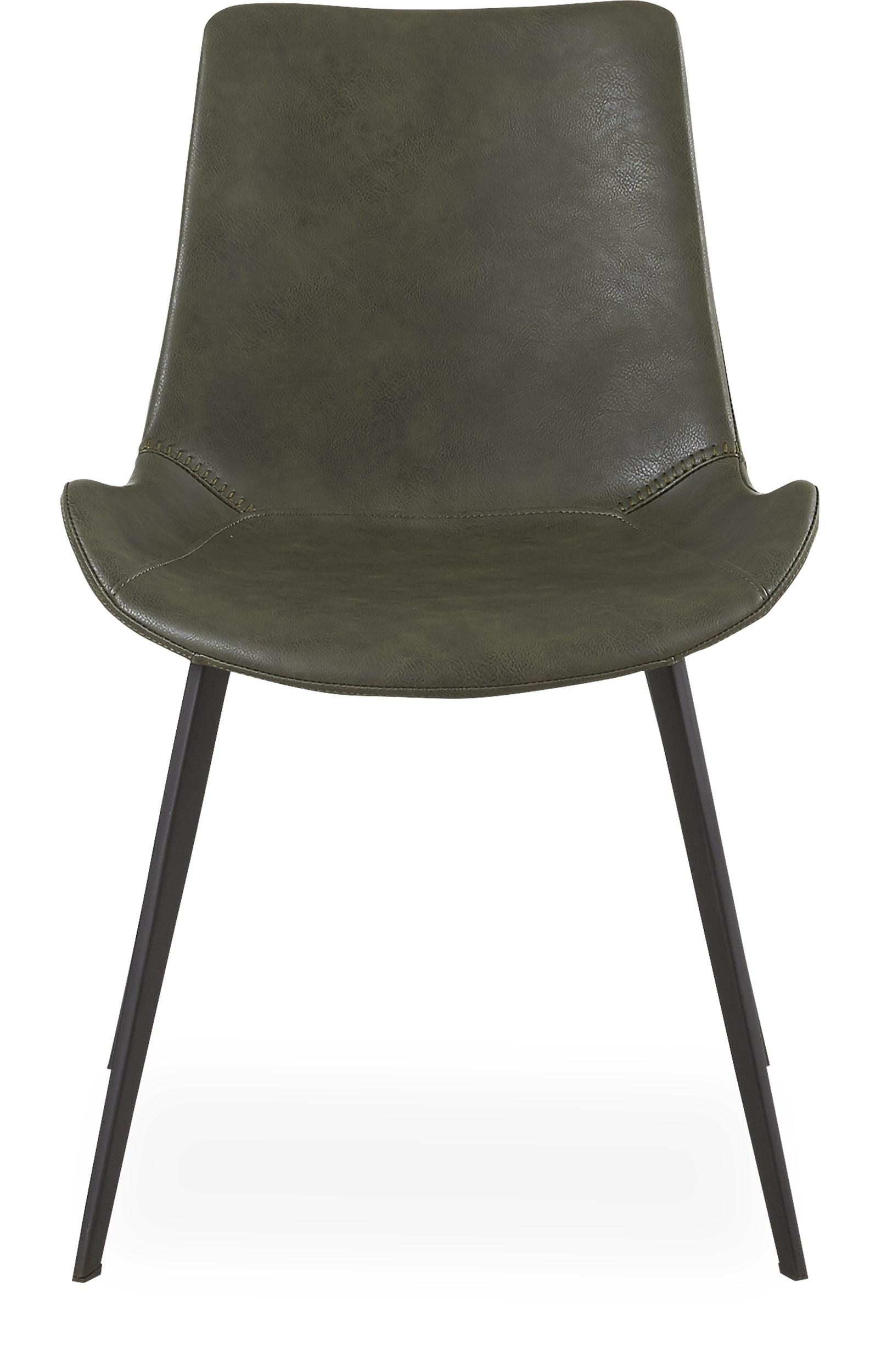 Hype matstol - Sits i Vintage grönt konstläder och ben i svartlackerad metall