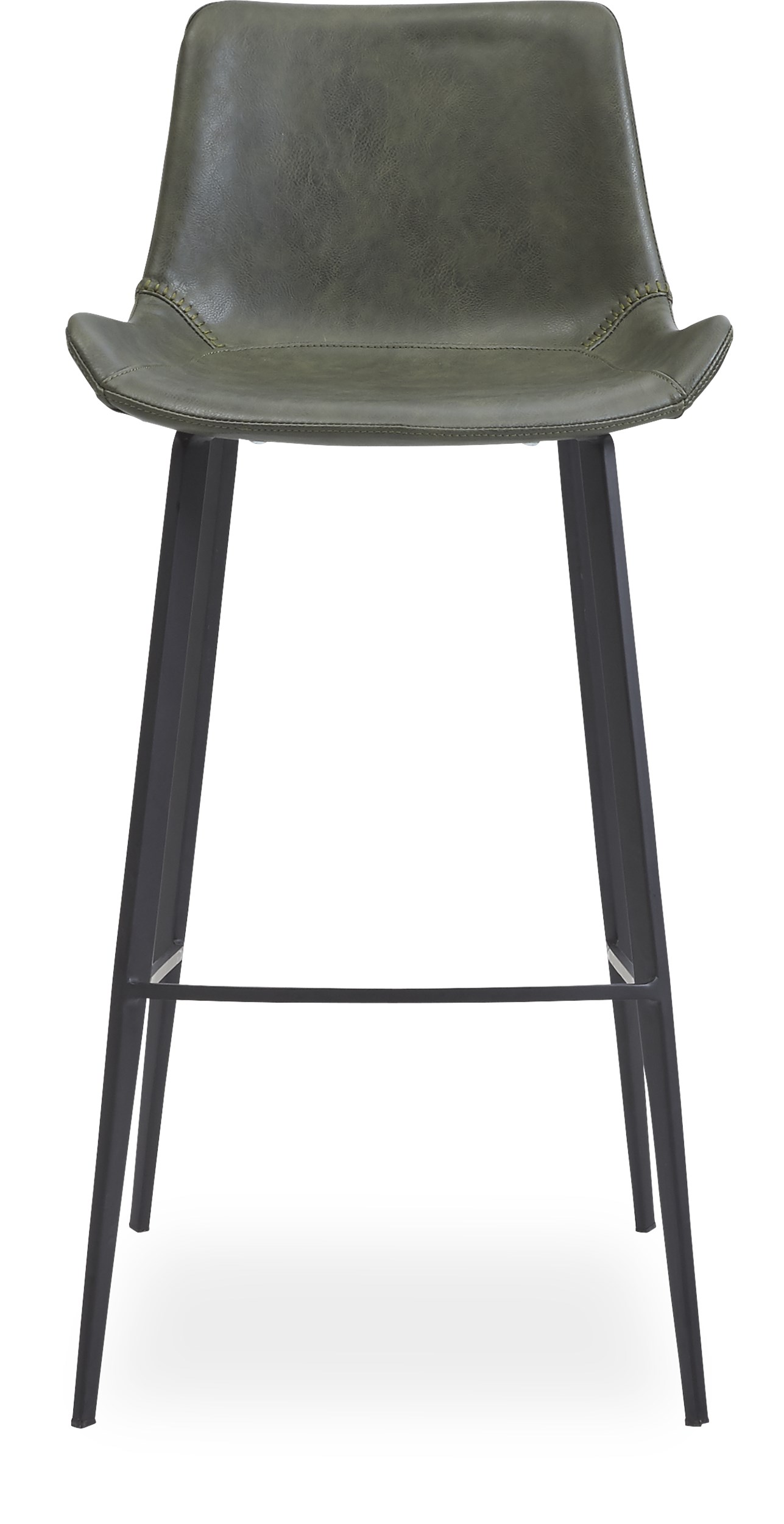 Hype Barstol - Sits i Vintage grönt konstläder och ben i svartlackerad metall