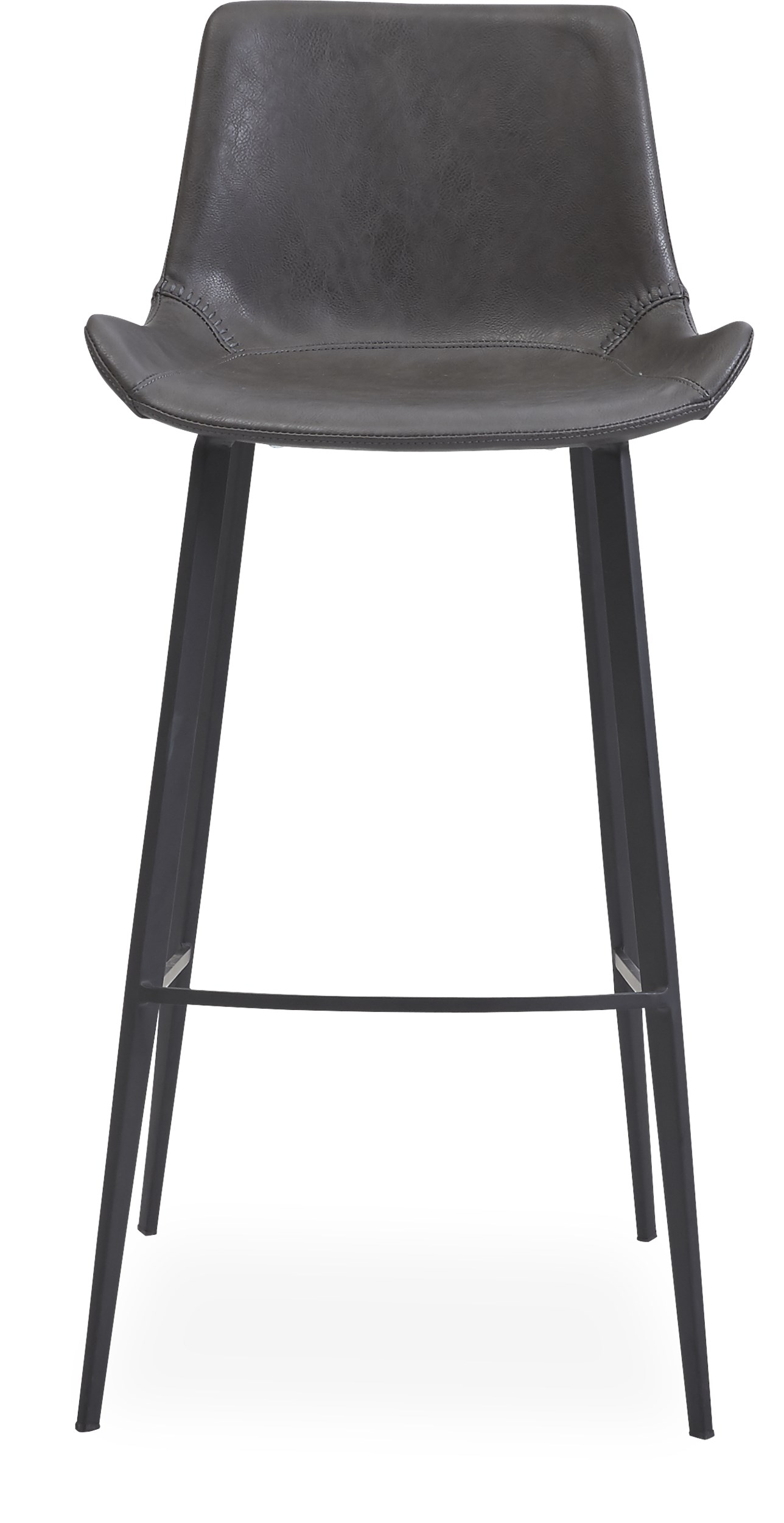 Hype Barstol - Sits i vintage grått konstläder och ben i svartlackerad metall