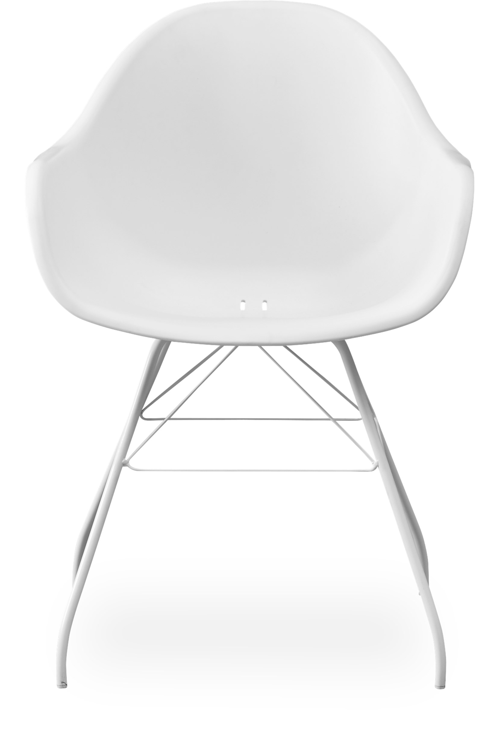 Copenhagen Steel Trädgårdsstol - Skal i vit plast och vit stomme i metall
