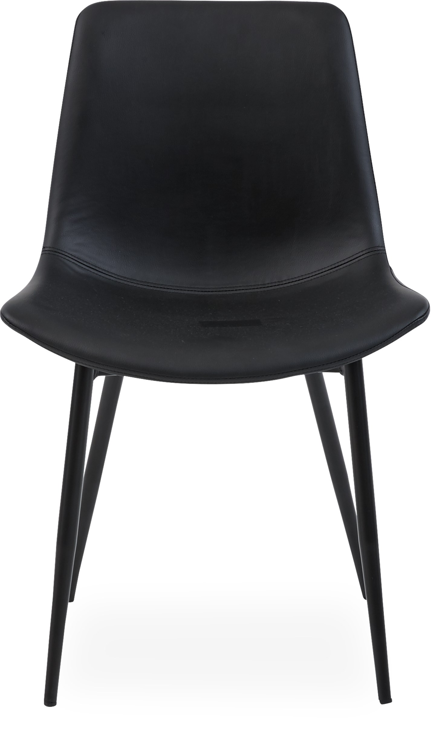 Carolina matstol - Sits i svart konstläder och ben i svart pulverlackerat stål