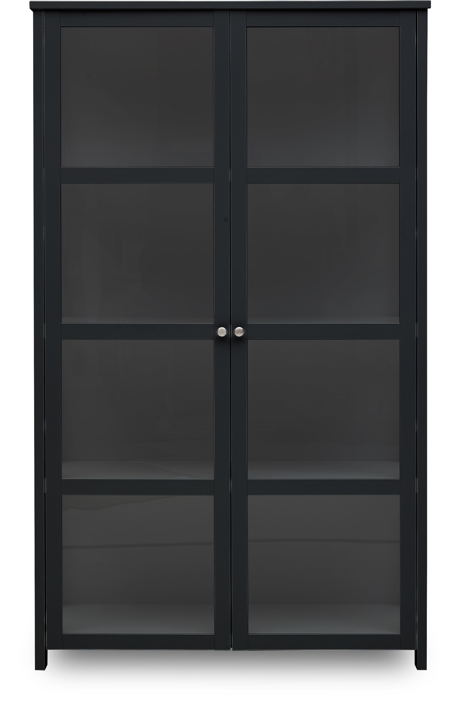 Display Vitrinskåp - Svartlackerad MDF och doors/sides with glass
