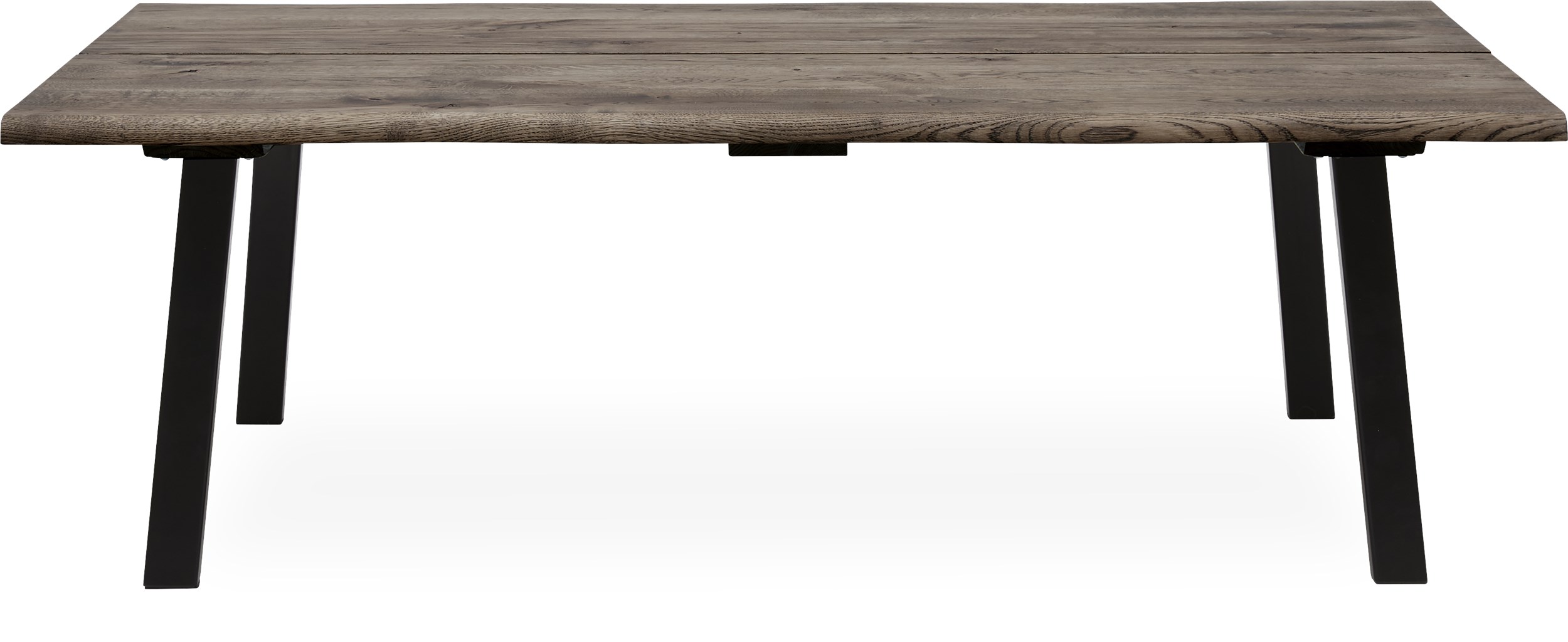 True Soffbord 140 x 45 x 80 cm - Bordsskiva i rökfärgad ek och ben i svart pulverlackerad metall