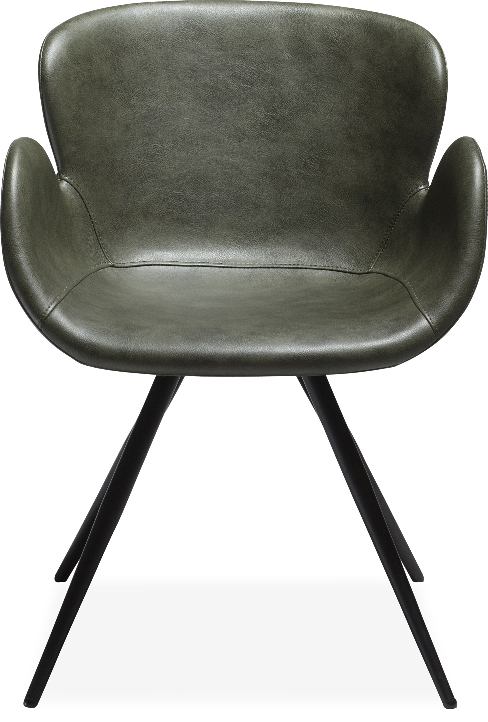 Deia matstol - Sits i Vintage grönt konstläder och ben i svartlackerad metall