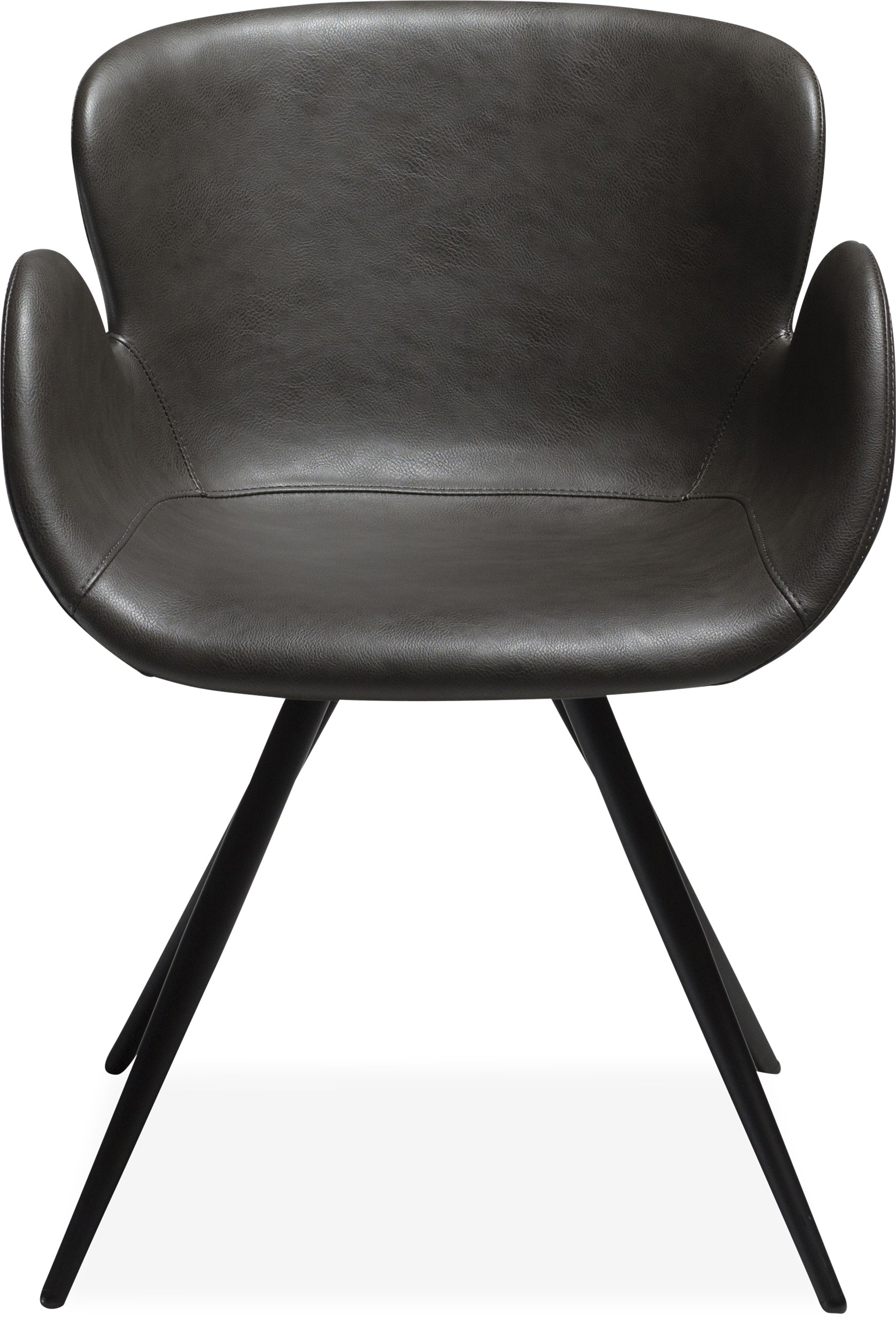 Deia matstol - Sits i vintage grått konstläder och ben i svartlackerad metall