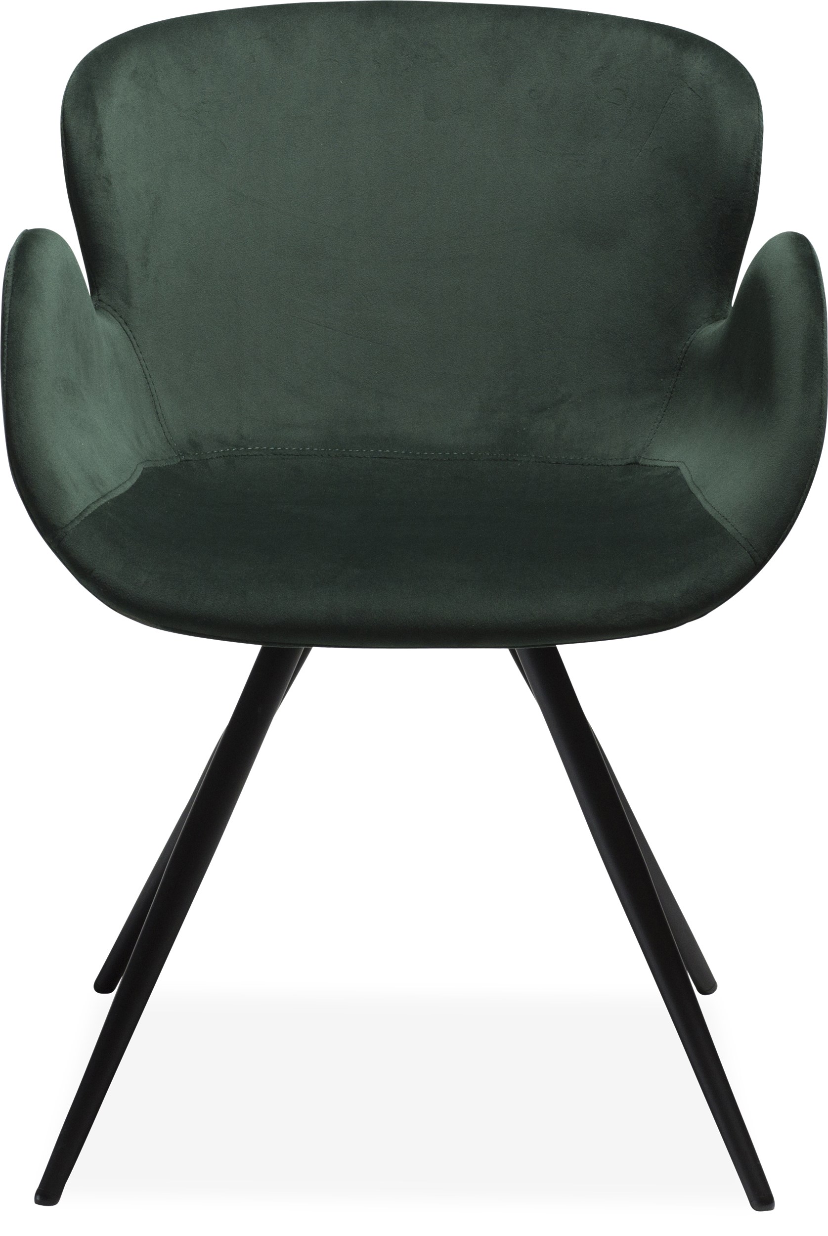Deia matstol - Sits i emeraldgrönt sammetstyg och ben i svartlackerad metall