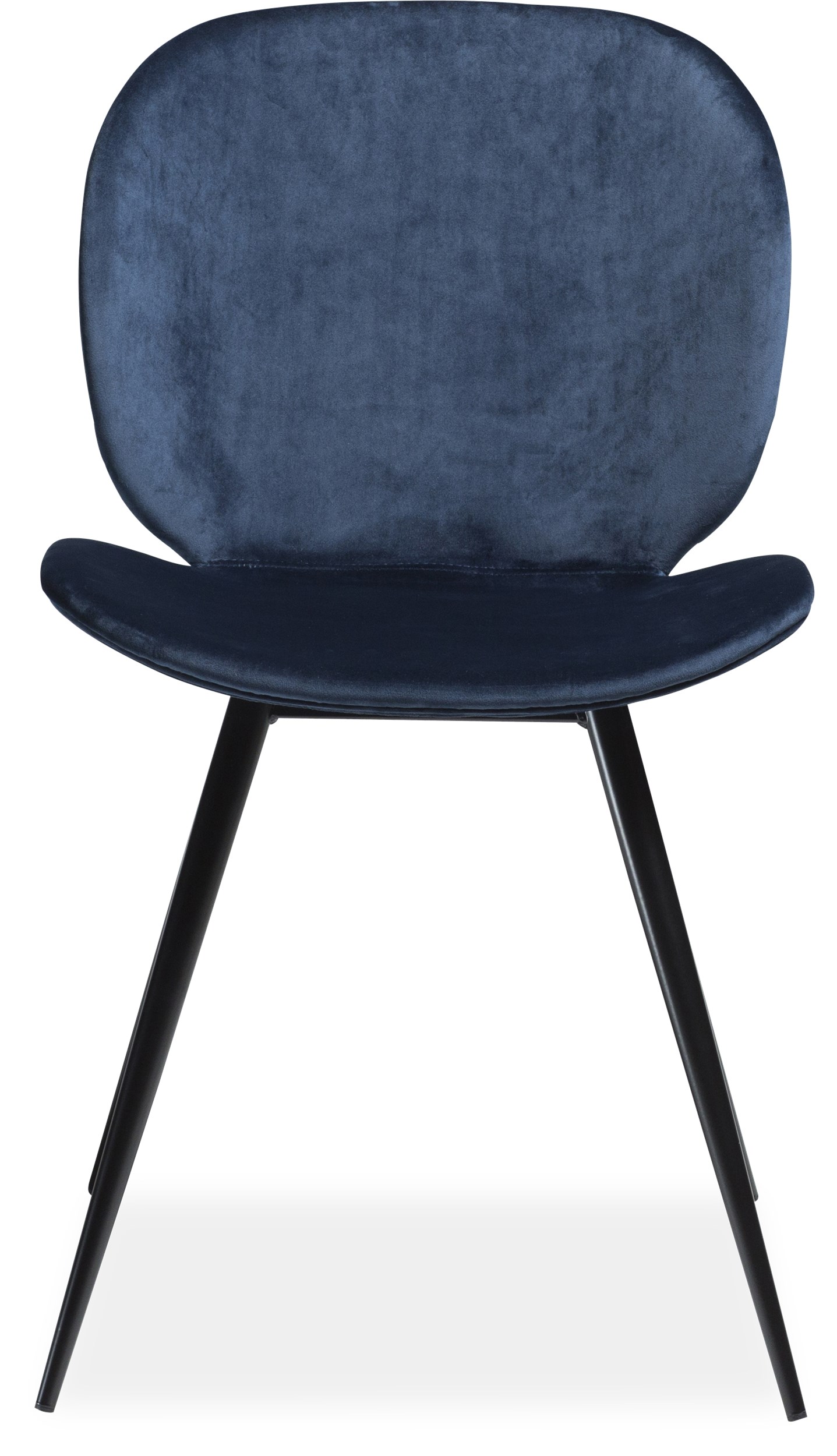 Cadiz matstol - Sits i midnight blue velourtyg och ben i svartlackerad metall