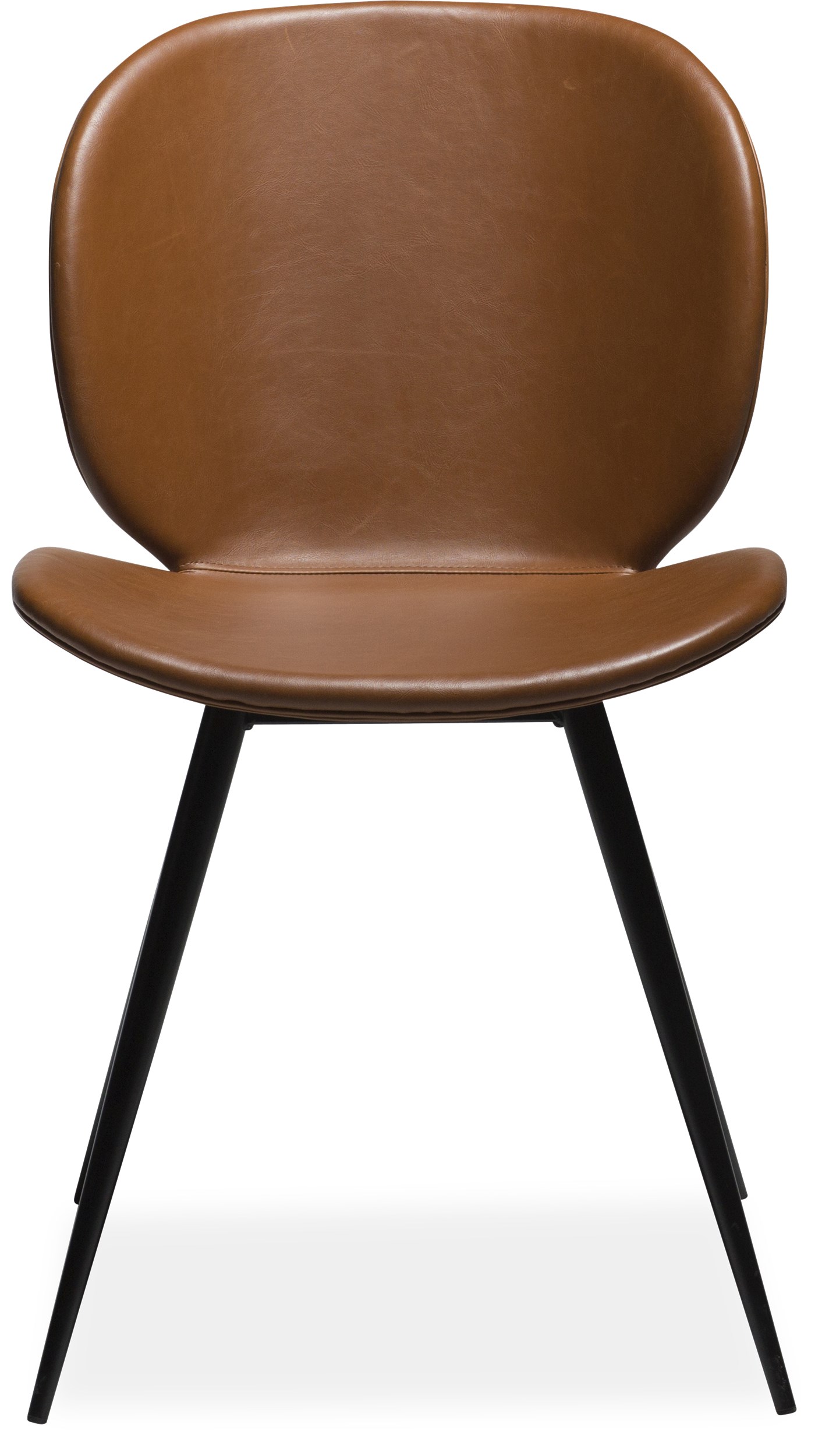 Cadiz matstol - Sits i vintage ljusbrunt konstläder och ben i svartlackerad metall