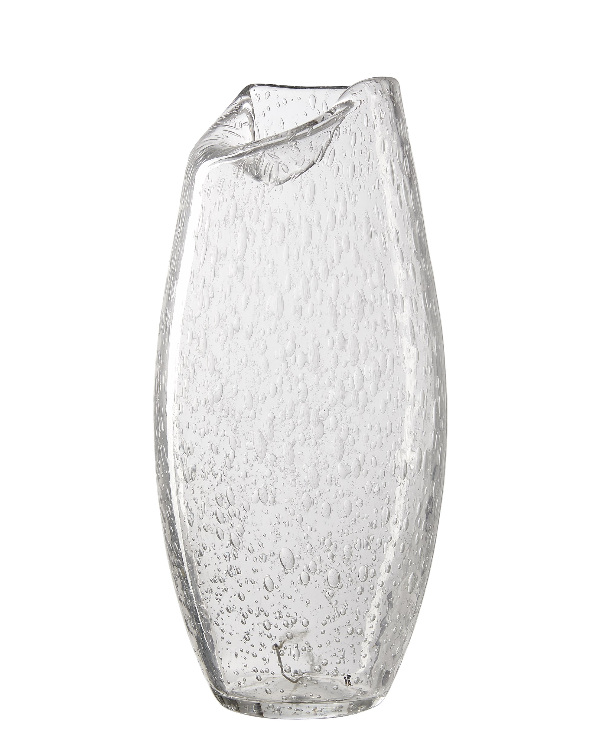 Marvic vas 30,5 x 14 cm - Genomskinligt glas och med luftbubblor