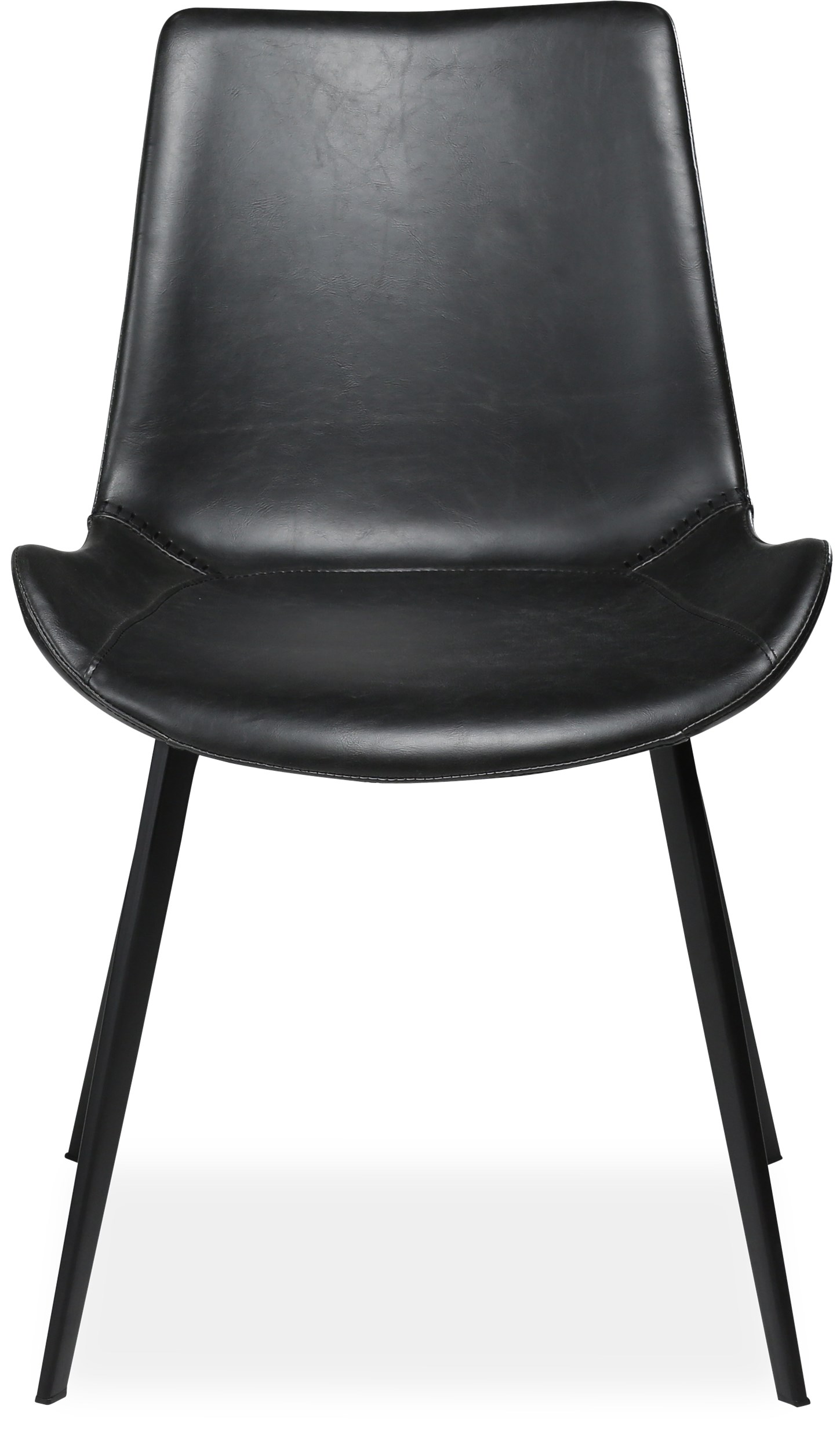 Hype matstol - sits i svart vintage konstläder och ben i svartlackerad metall
