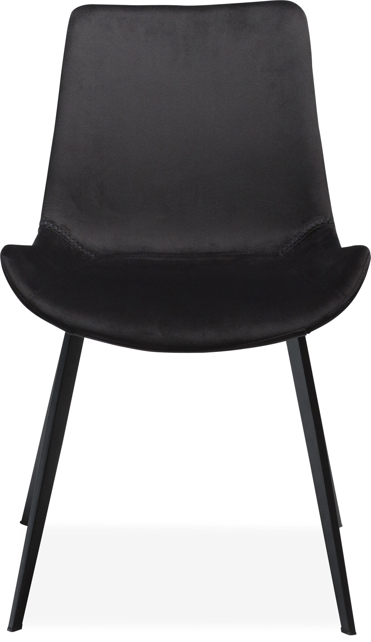 Hype matstol - Sits i meteorite black velourtyg och ben i svartlackerad metall