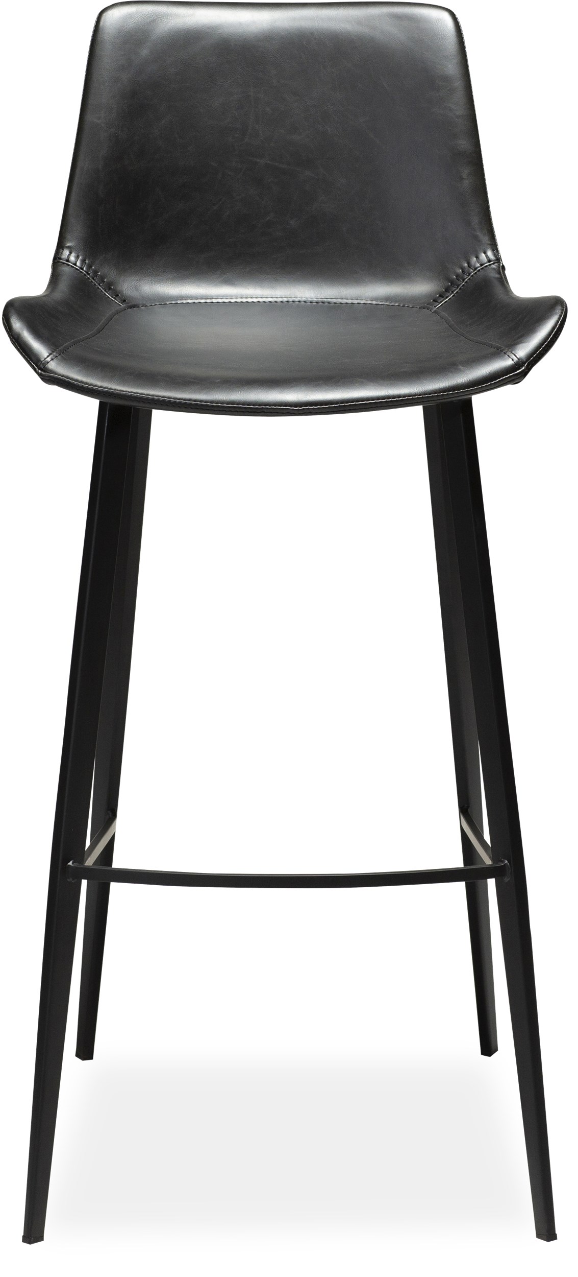 Hype Barstol - sits i svart vintage konstläder och ben i svartlackerad metall