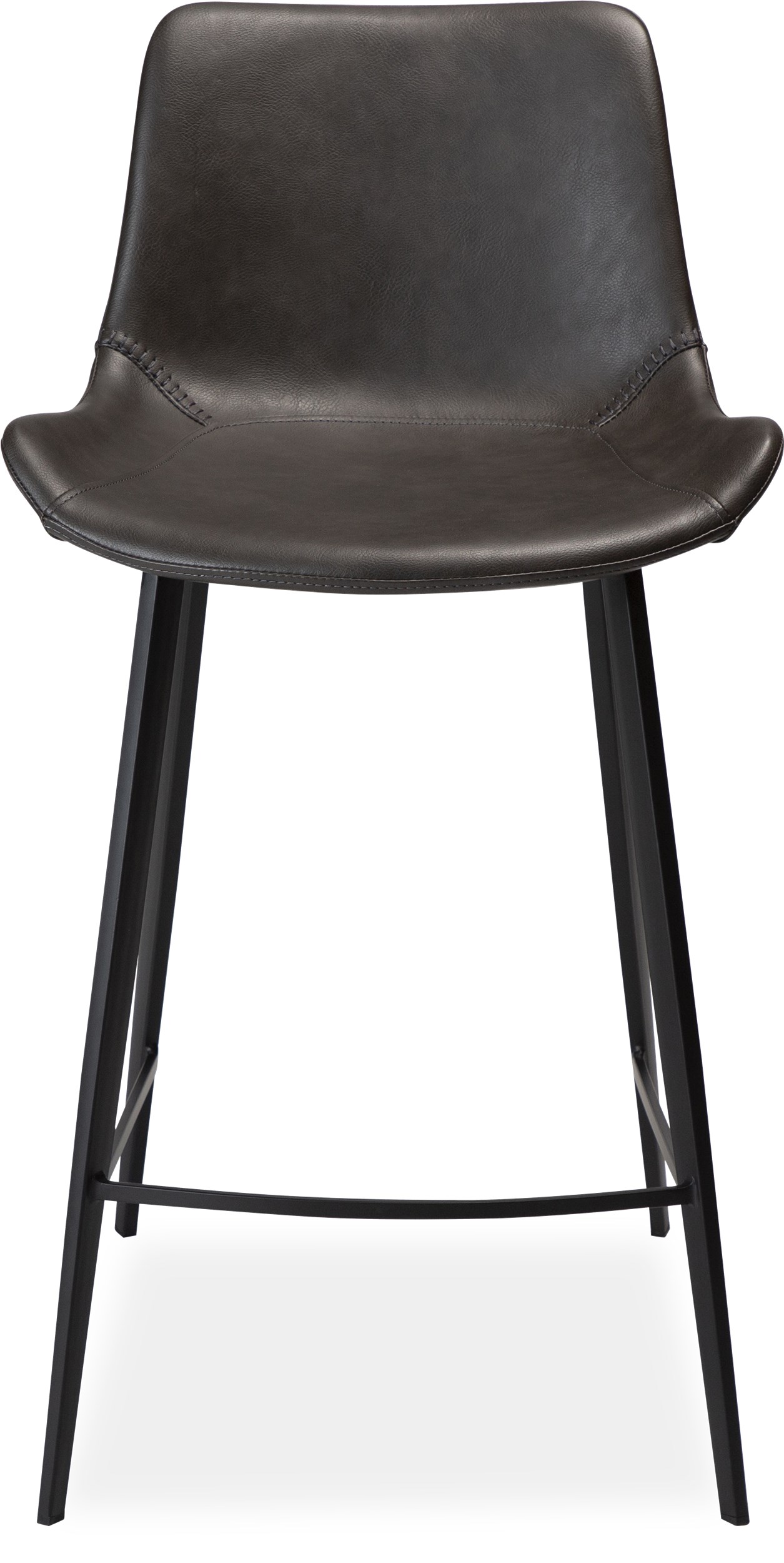 Hype Counterstol - Sits i vintage grått konstläder och ben i svartlackerad metall