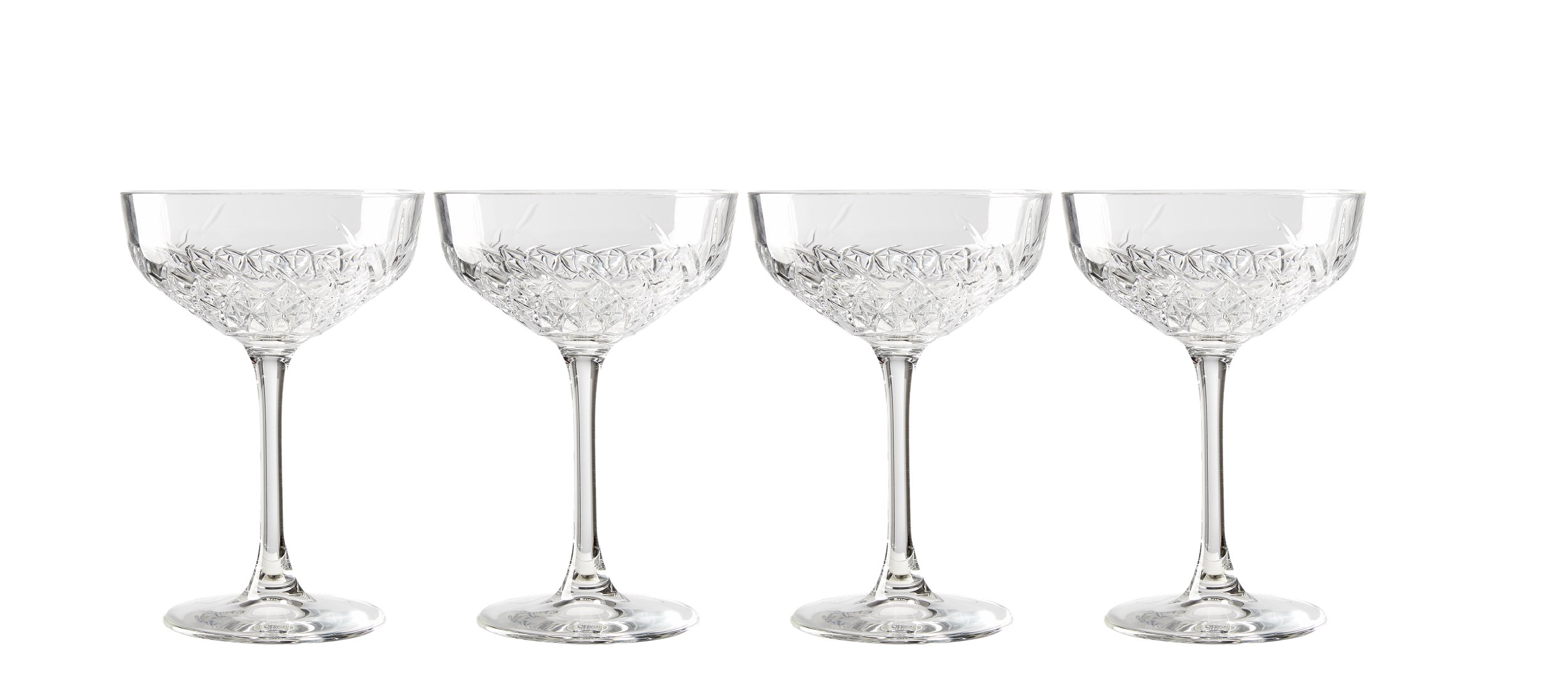 Timeless cocktailglas i låda - Genomskinligt glas och fasetterat mönster