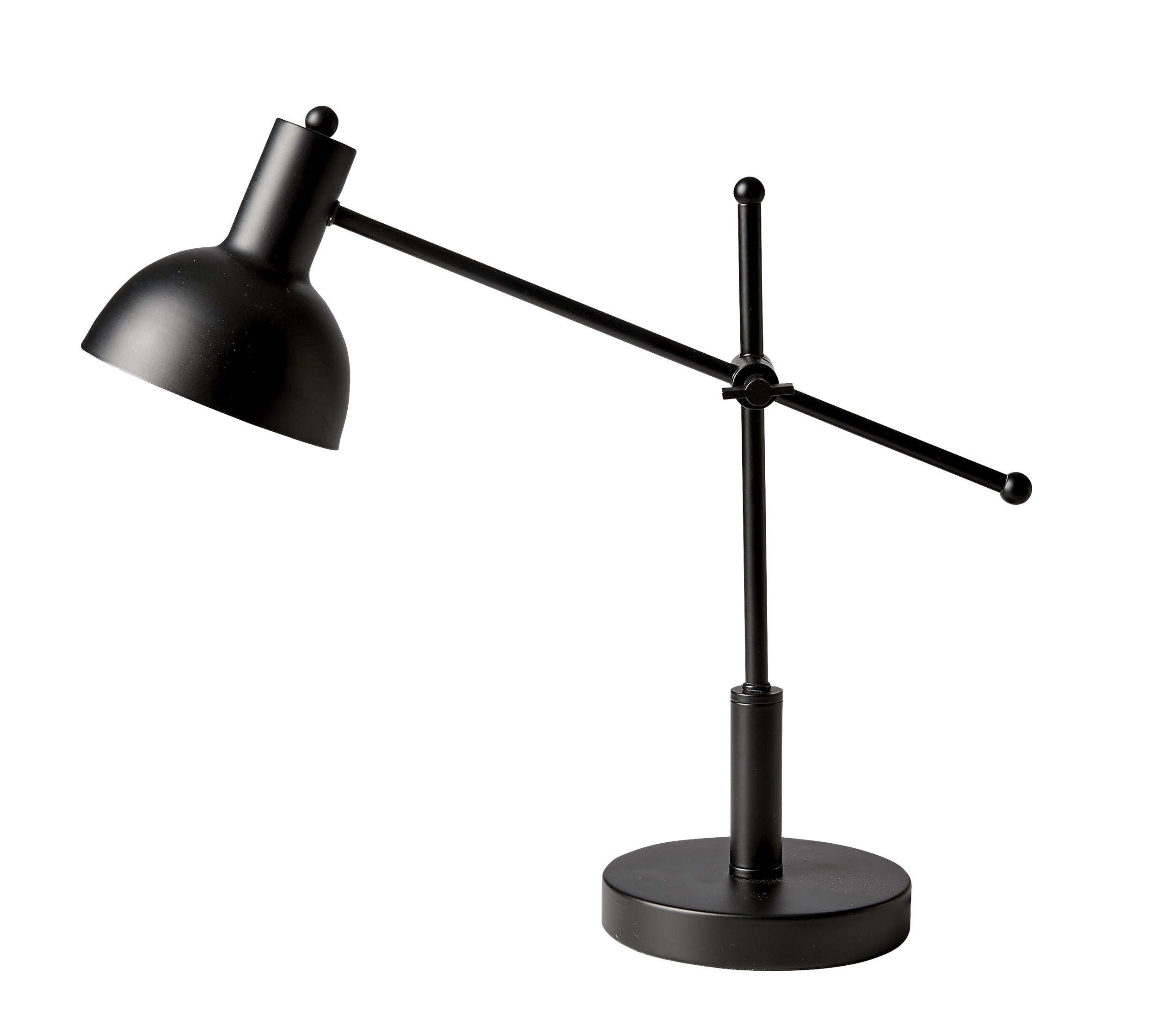 Monti Bordslampa 42 x 14 cm - Mattsvart metallskärm, matt metallbas i svart och svart sladd