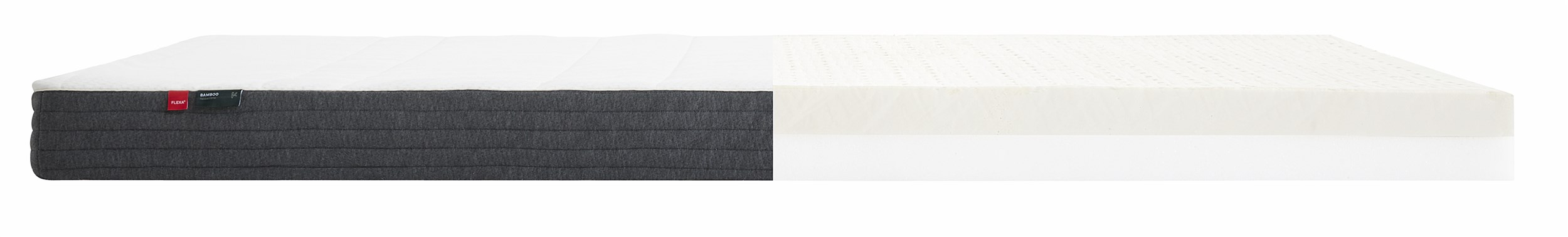 Flexa Sleep Madrass 90 x 200 x 12 cm - Klädsel med bambufibrer och latex 6 cm/skum 6 cm