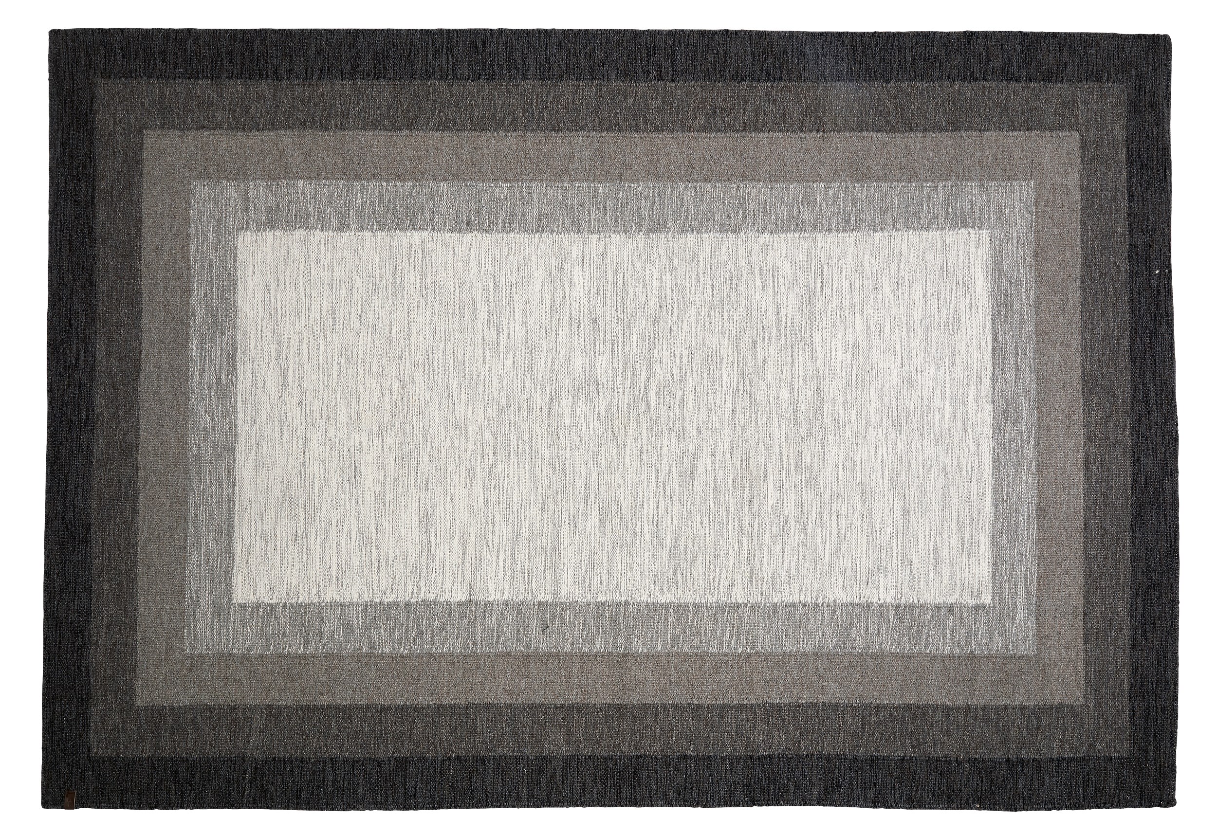 Åland Kelimmatta 140 x 200 cm - Brun/beige ull och kvadratiskt mönster