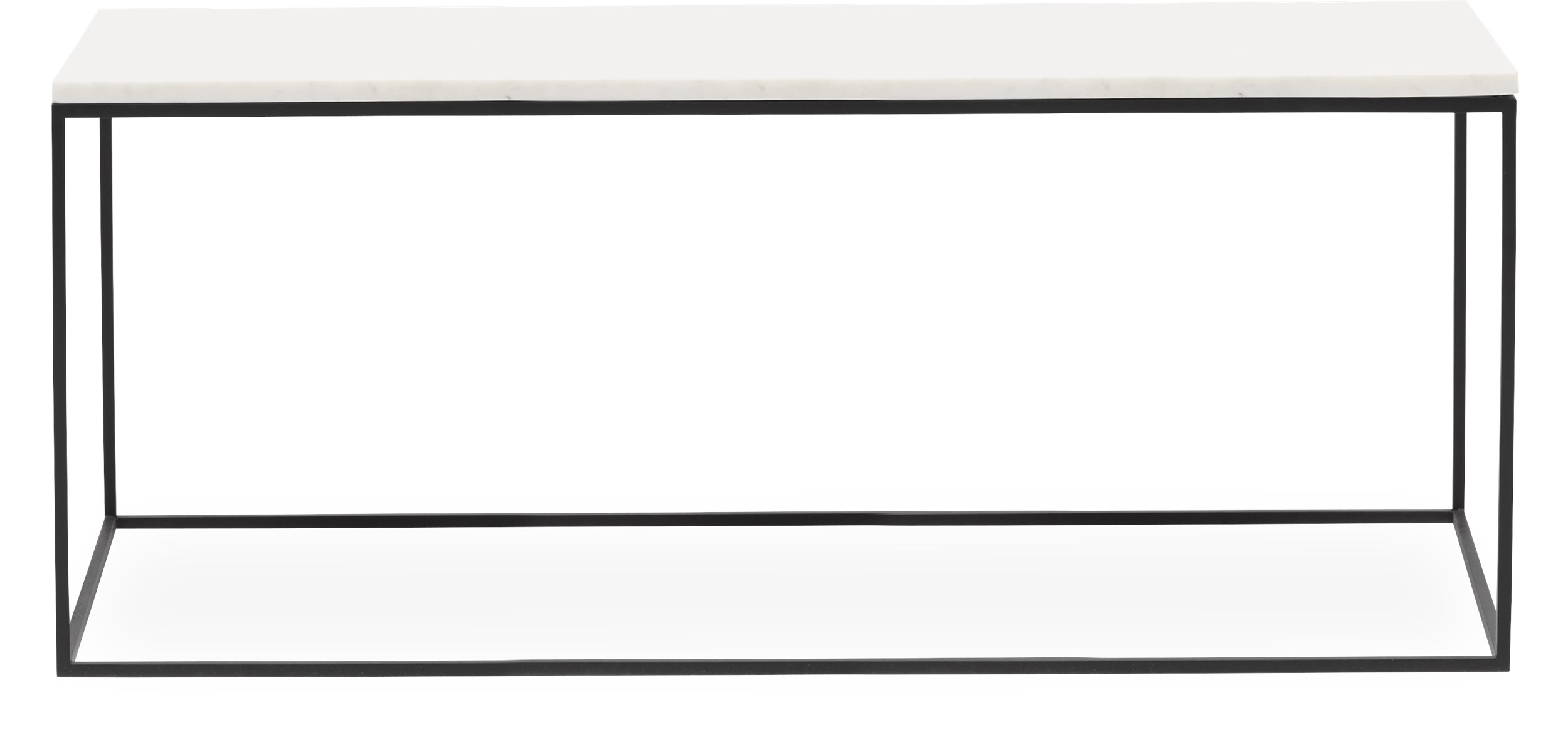 Square Soffbord 100 x 41,6 x 50 cm - Bordsskiva i vit marmor och stomme i svartlackerad metall