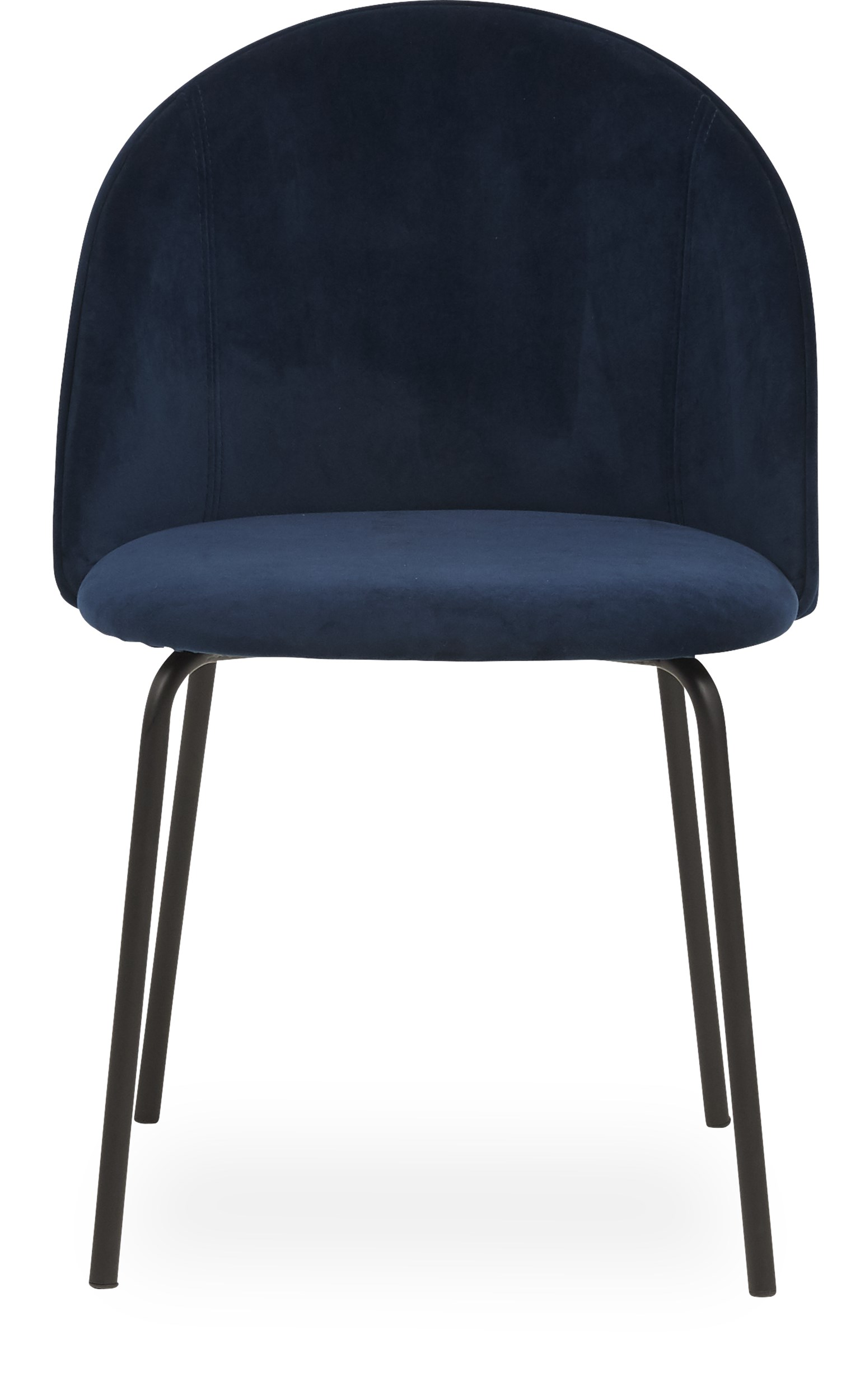 Barnes matstol - Sits i navy blue sammet och ben i svart pulverlackerad metall