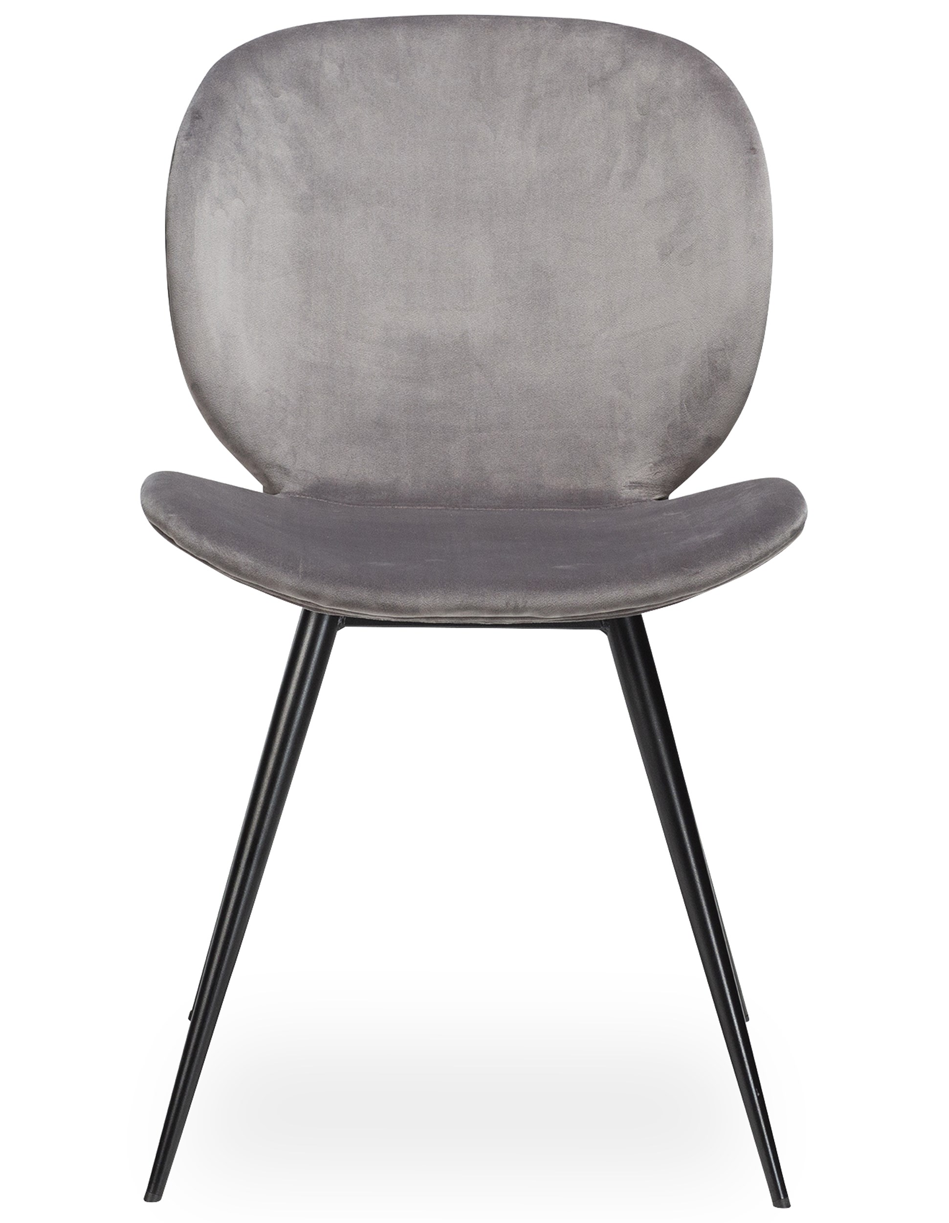 Cadiz matstol - Sits i aluminiumfärgad sammet och ben i svartlackerad metall