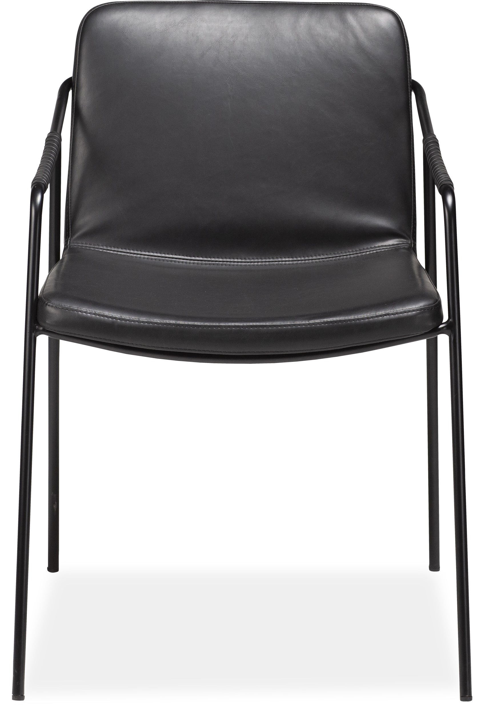 Bota matstol - sits i svart vintage konstläder och ben i svartlackerad metall