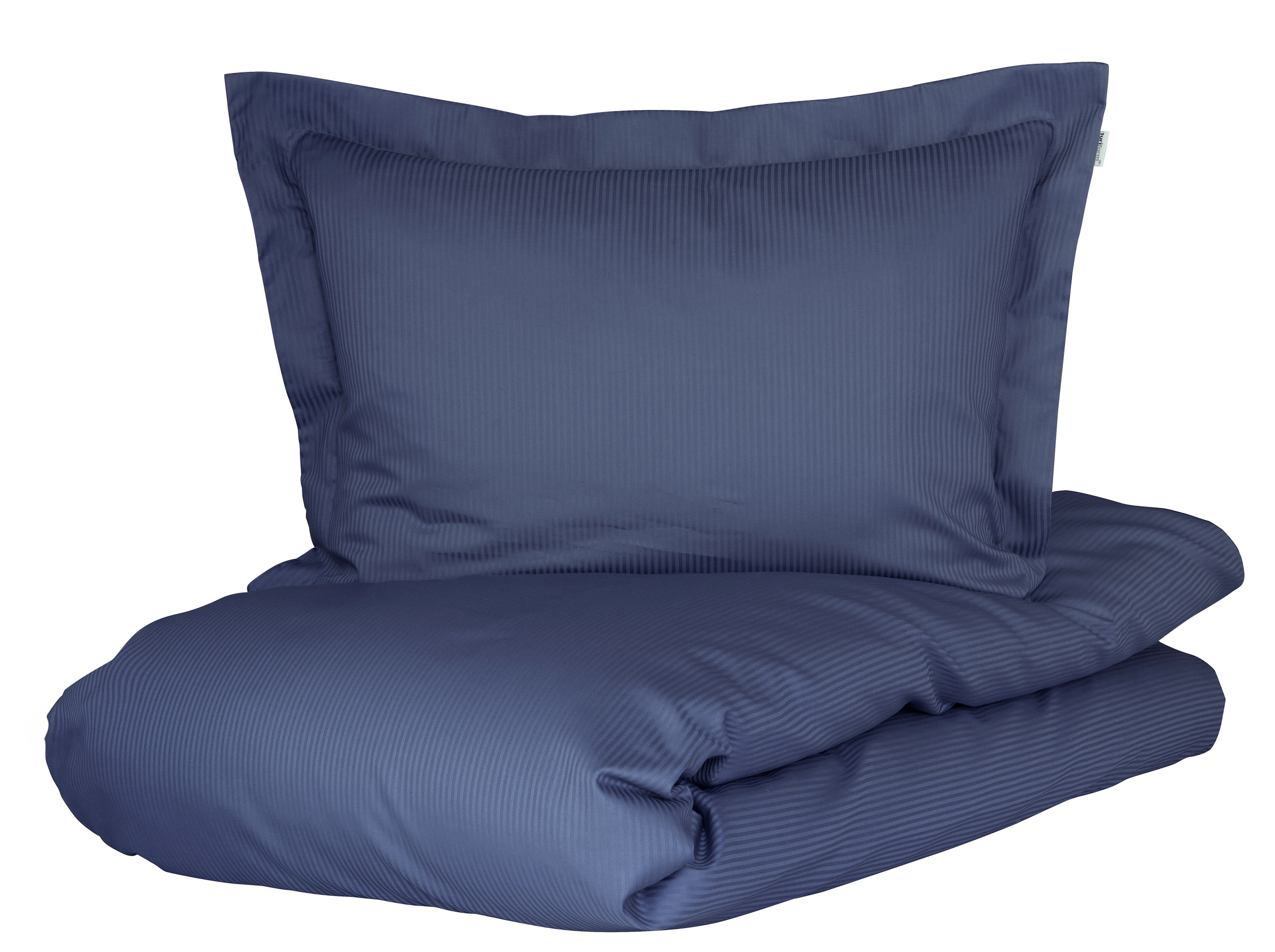 Turiform Turistripe SEK Sängkläder 150 x 210 cm - Mörkblå egyptisk bomullssatin och smala, mörkblå ränder
