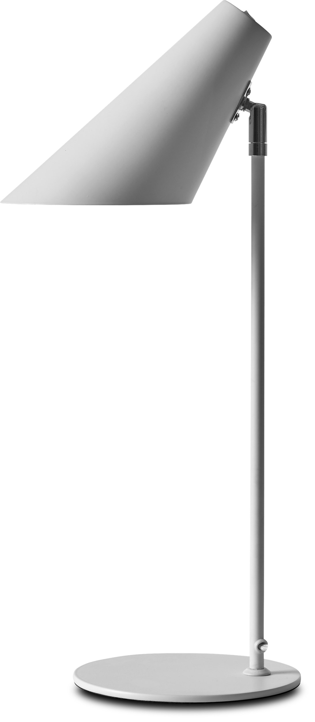 Cale Bordslampa 50 x 15,5 cm - Vit metallskärm/bas, stång i vitt/krom och vit textilsladd