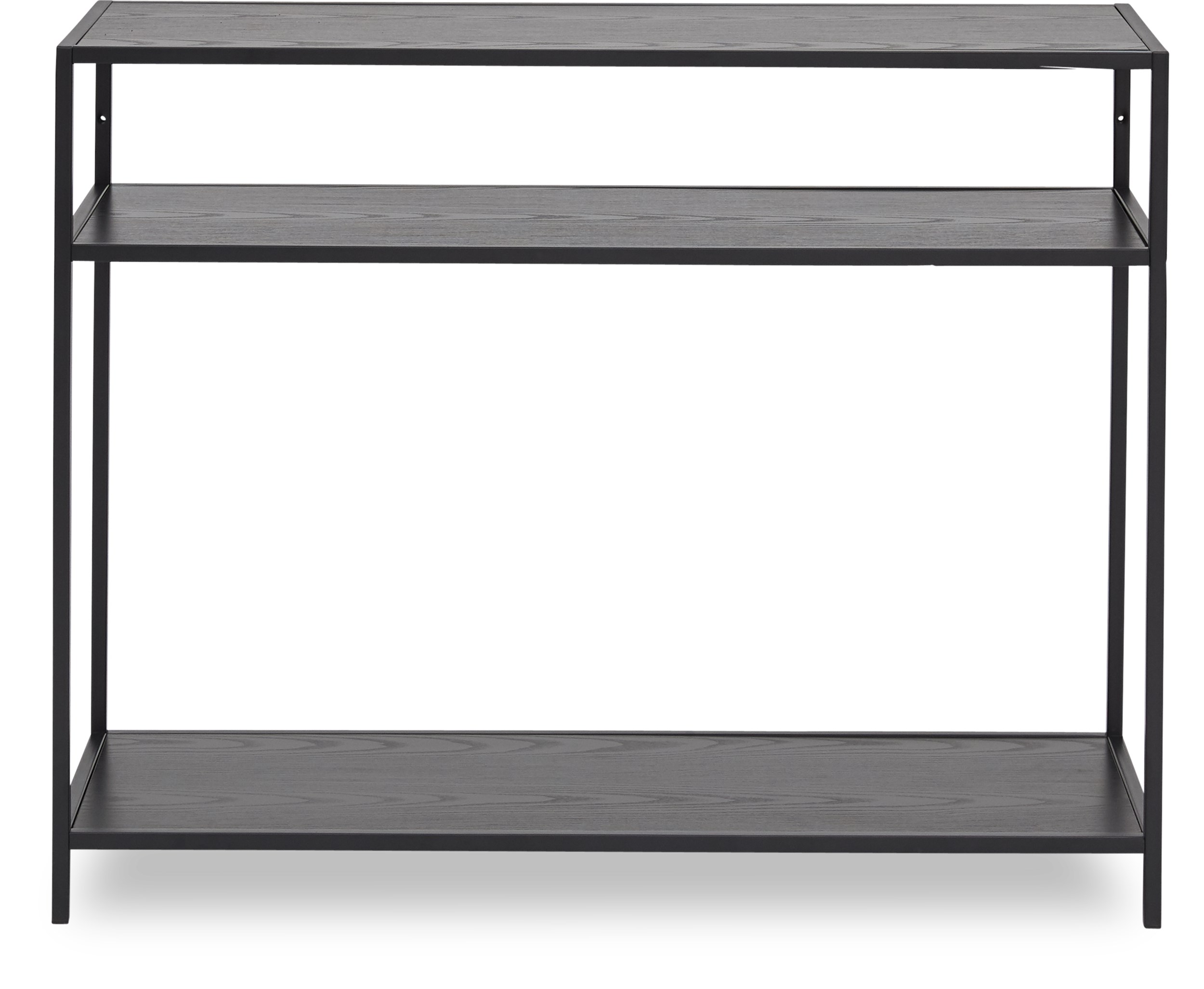 Seaford Avlastningsbord - Ram i svart, pulverlackerad metall och hyllor i MDF, svart askmelamin