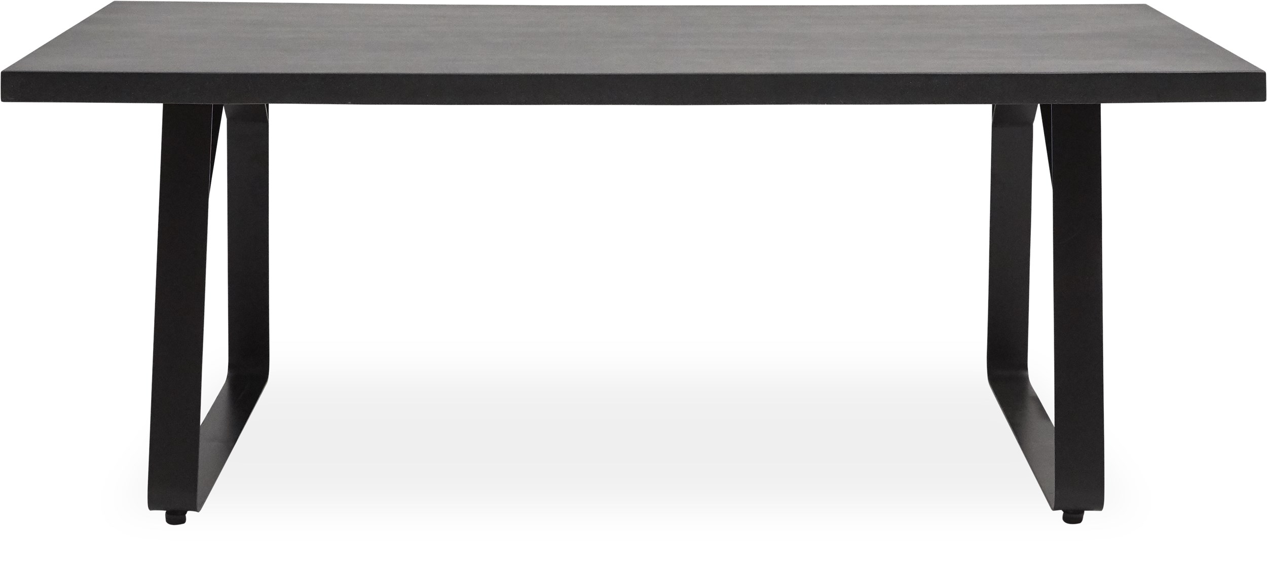 Milford Trädgårdsbord 200 x 90 x 75 cm - Bordsskiva i mörkgrå polystone och stomme i galvaniserad, svart, pulverlackerad metall