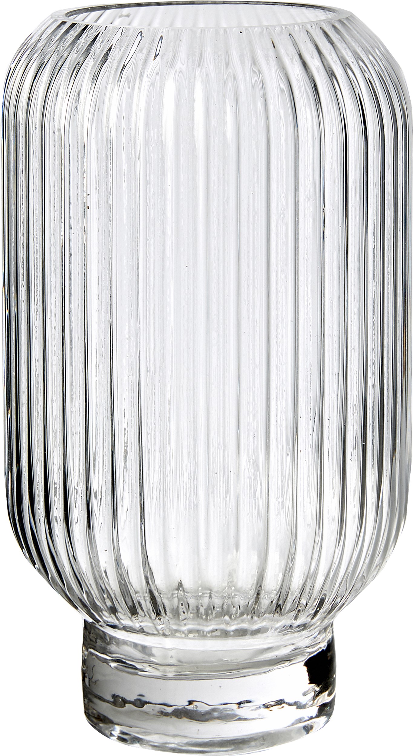 Jinx vas 21,5 x 12 cm - Genomskinligt glas och räfflat mönster