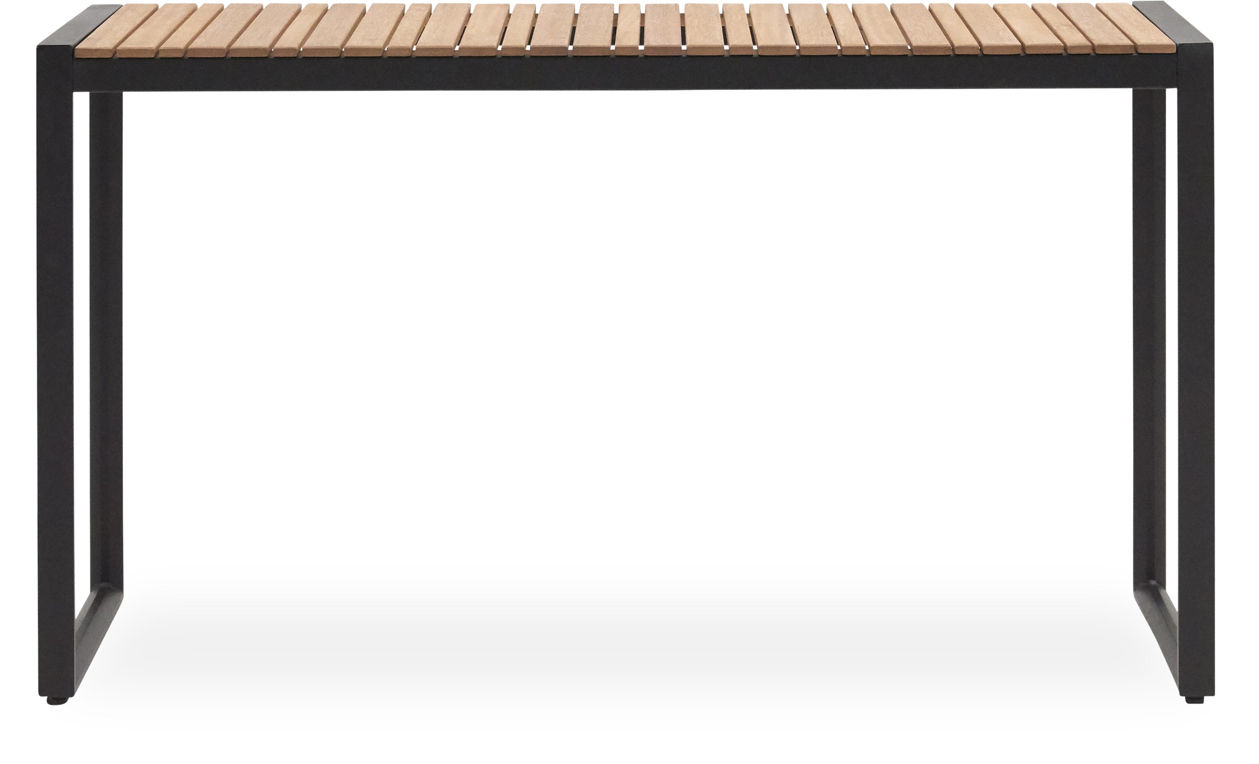 Estelle konsol Trädgårdsbord 133 x 75 x 42 cm - Bordsskiva i FSC®-certifierat eukalyptusträ och stomme i svart aluminium