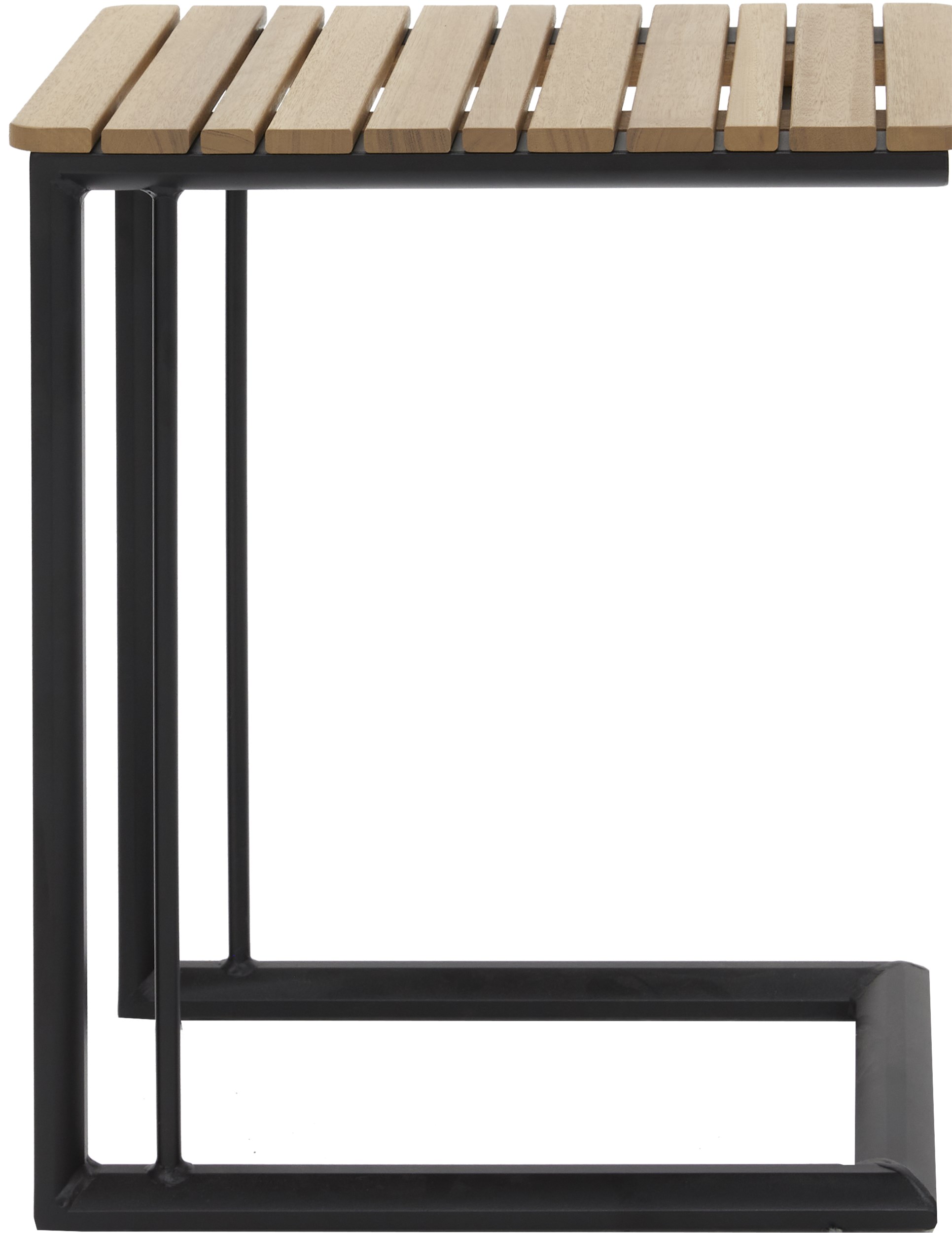 Estelle Lounge sidobord - Bordsskiva i FSC®-certifierat eukalyptusträ och stomme i svart aluminium