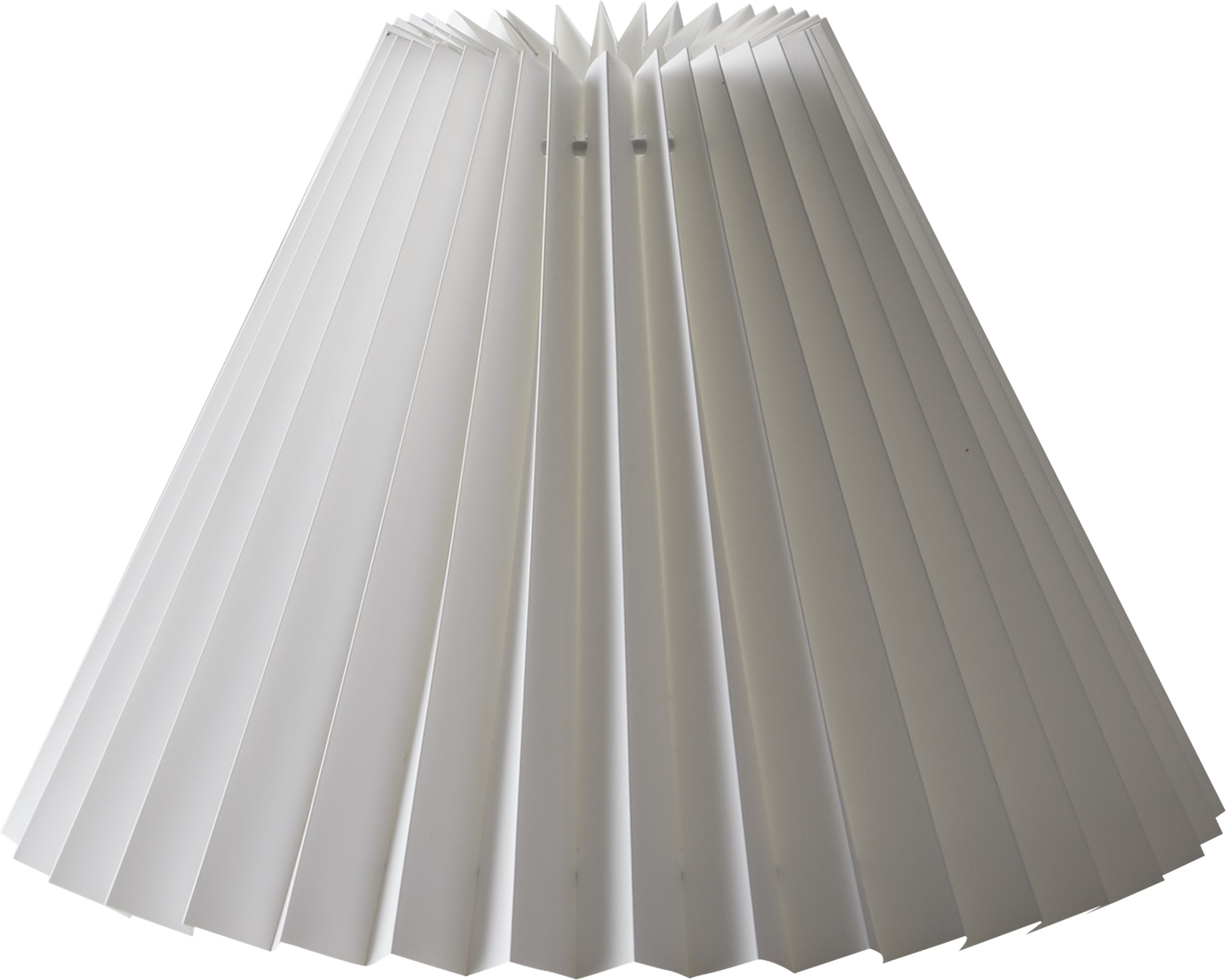Solo Lampskärm 17 x 26,5 cm - Vitt tyg plisséskärm och innerskärm i vit folie