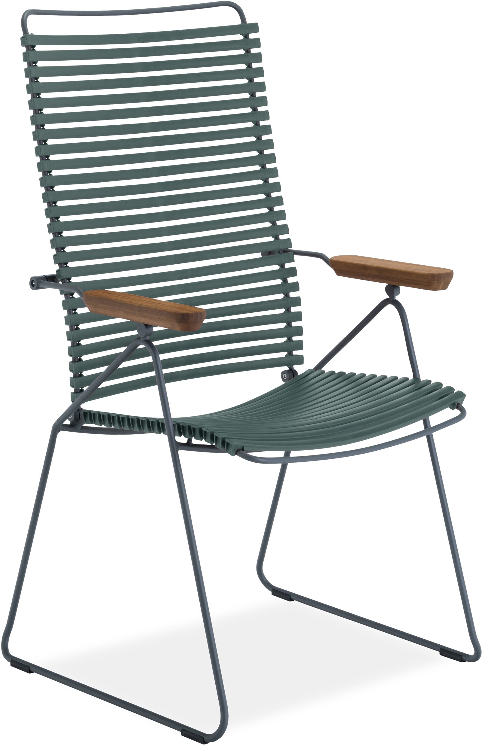 Click Positionsstol - stomme i stålgrå metall och armstöd i bambu
