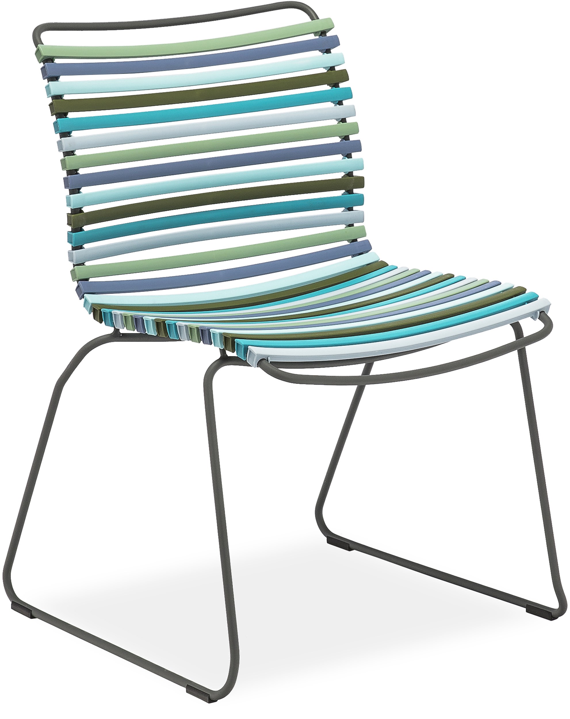 Click Trädgårdsstol - Multicolor blå nyanser fv 84 och stomme i stålgrå metall