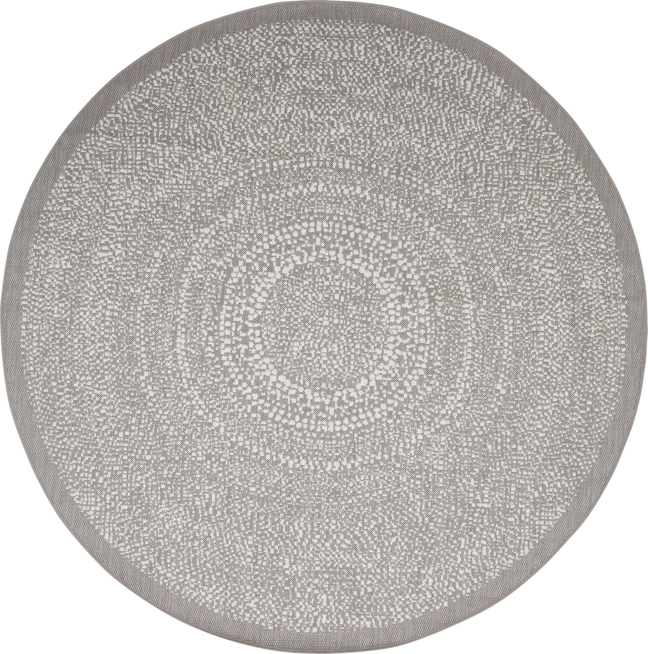 Essenza utomhusmatta 200 cm - Taupefärgad polyester och off-white mönster