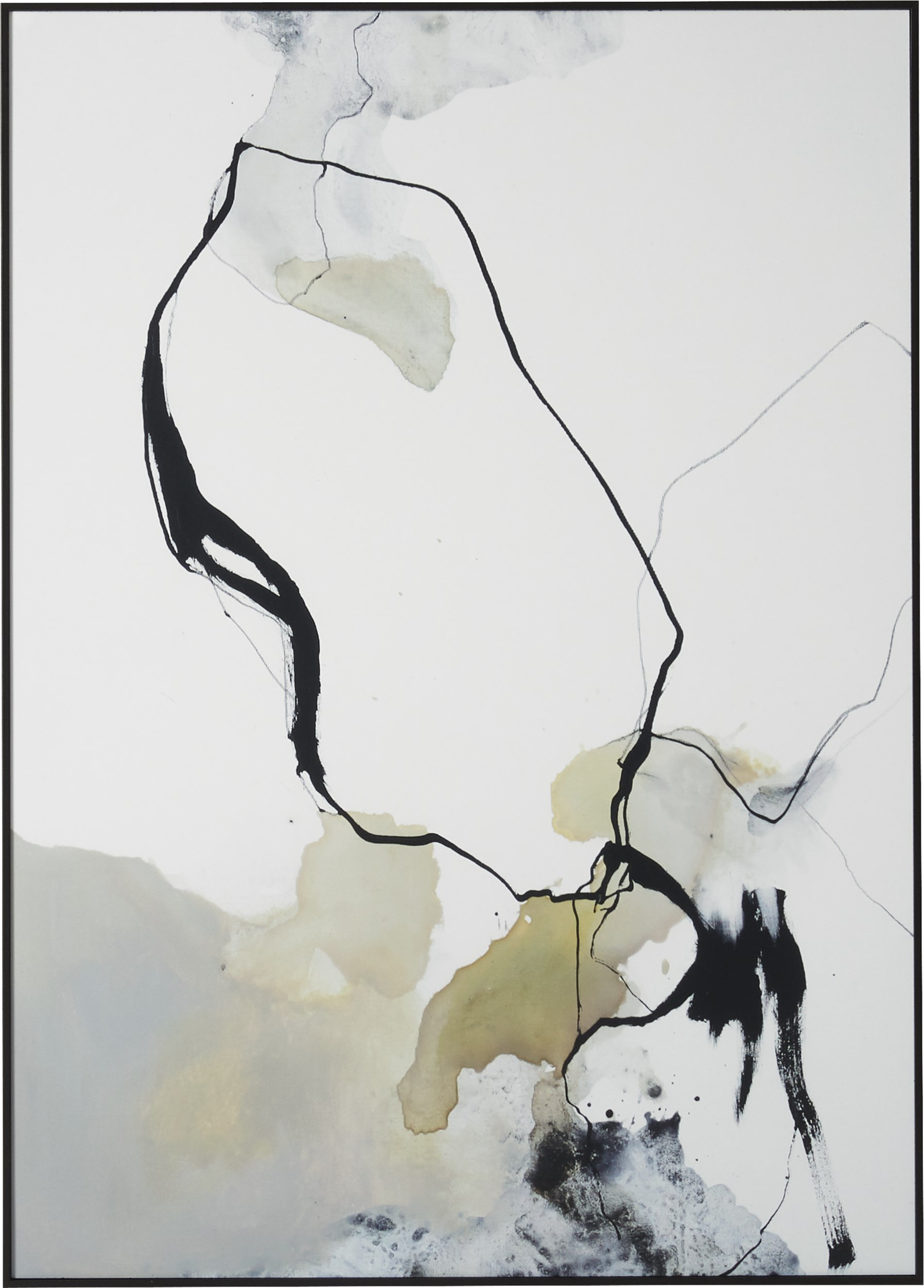 Inara Fotoprint 50 x 70 cm - Vit abstrakt och svart ram