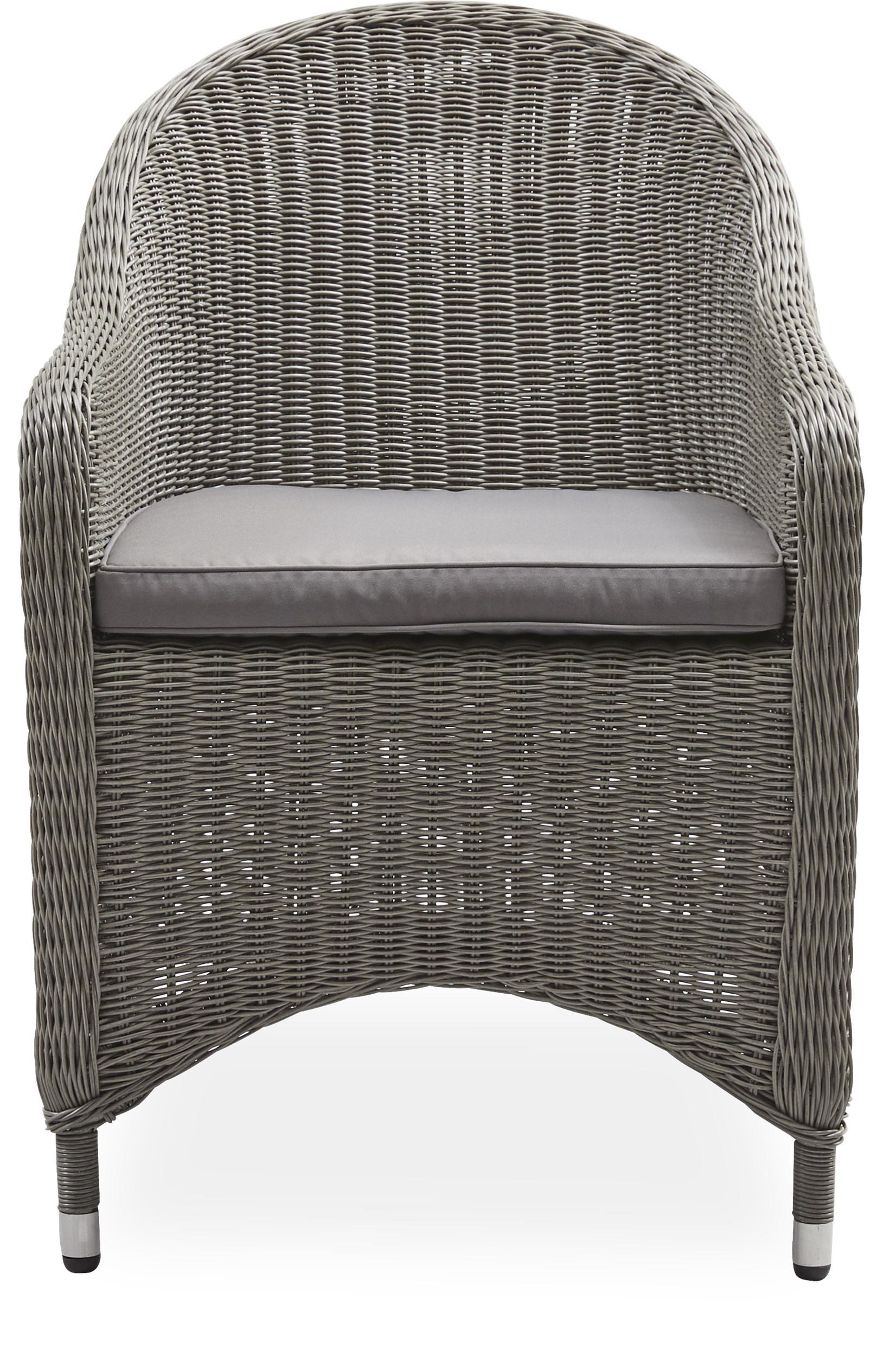 Mali Trädgårdsstol - Grå polyrotting, stomme i aluminium och kuddar i grå polyester