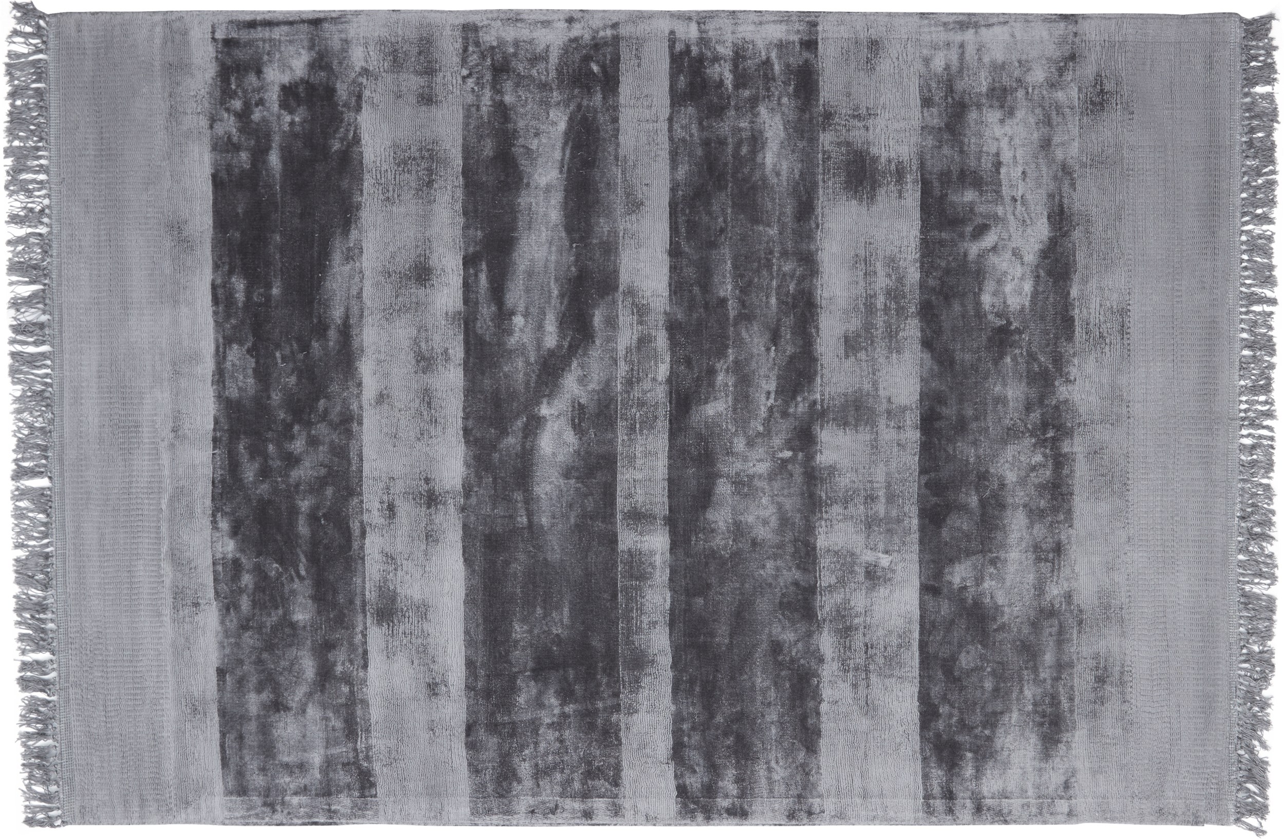 Nona Tuftad matta 190 x 290 cm - Frost gray viskos och med fransar