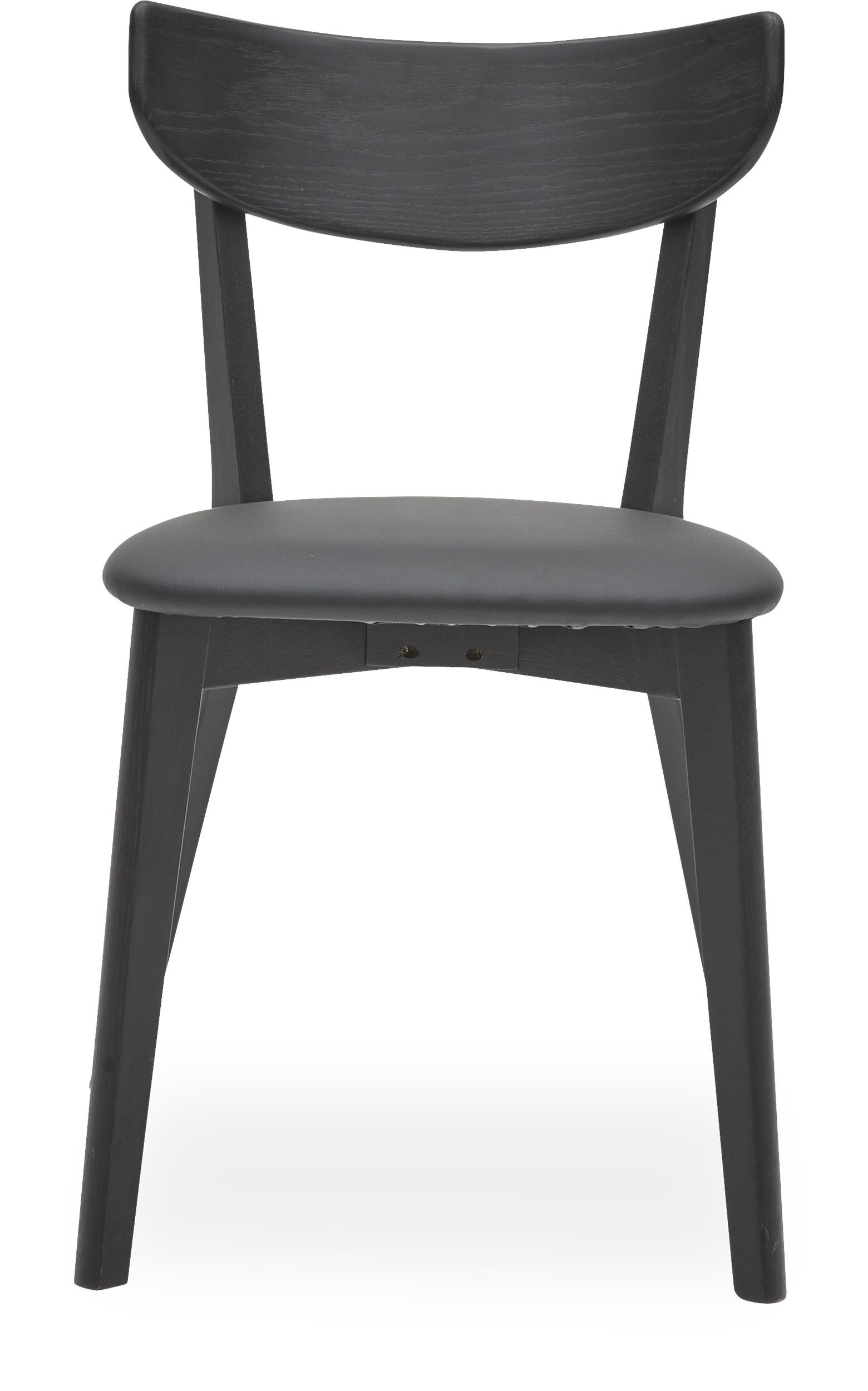 Noak matstol - Sits i svart konstläder och rygg och ben i svartlackerad ek