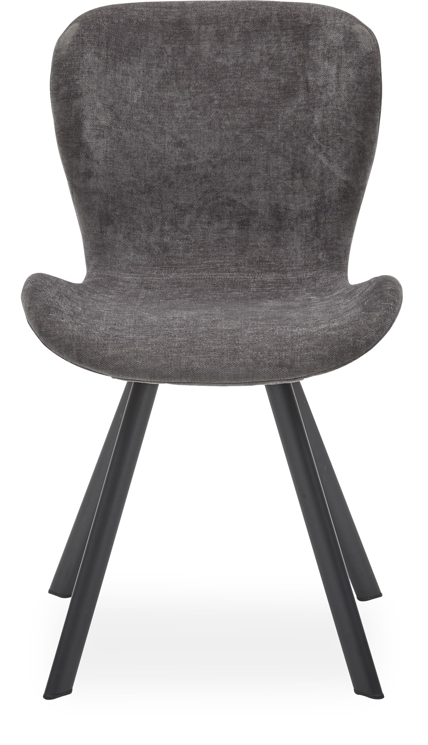 Ally matstol - Sits i mörkgrå textil och ben i svart pulverlackerad metall
