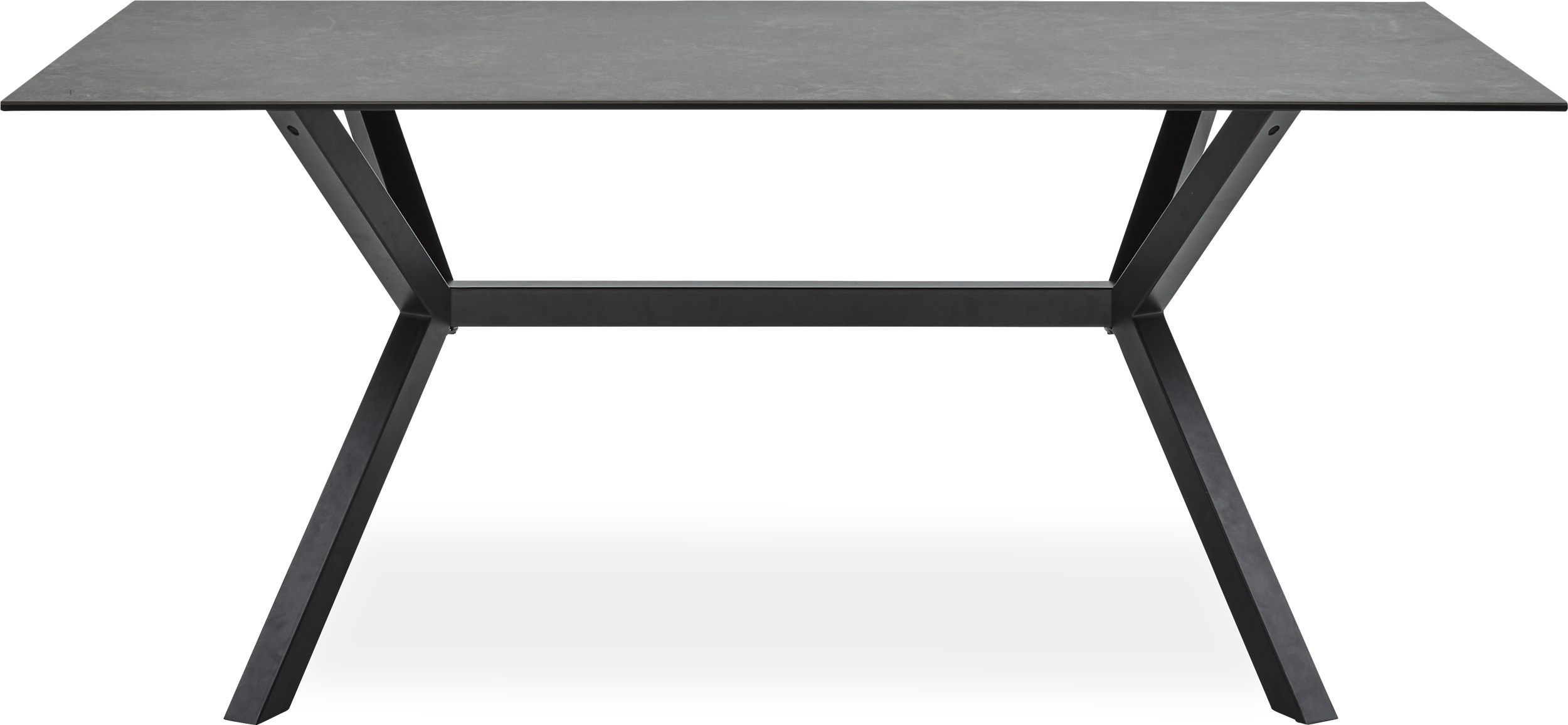 Zari Matbord 180 x 90 x 74 cm - Bordsskiva i grå keramik och stomme i svart pulverlackerad metall