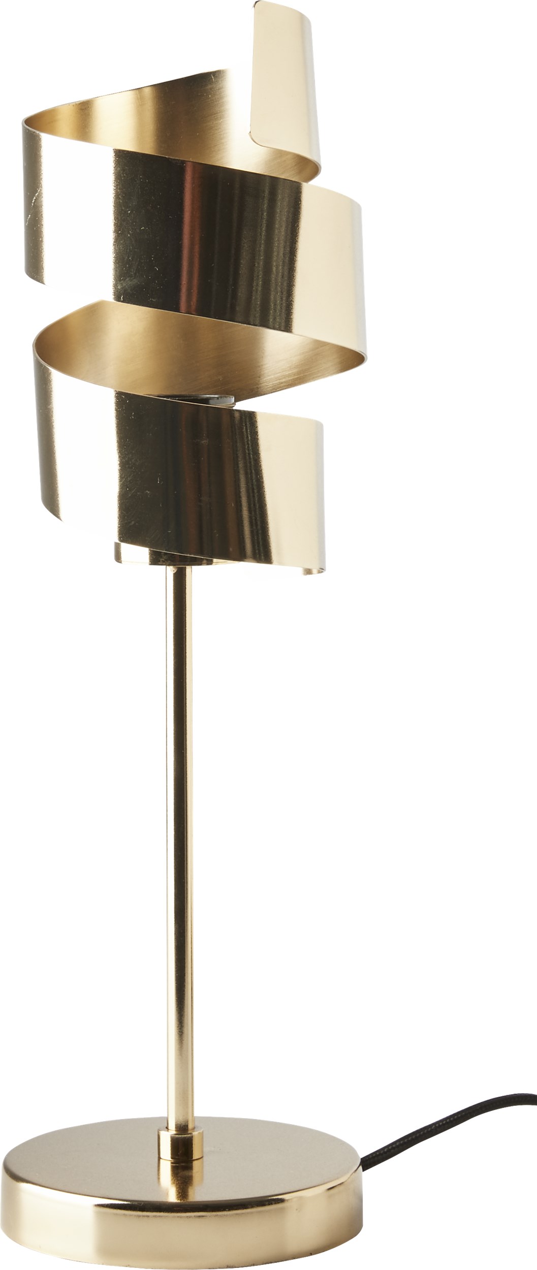 Twister Bordslampa 40 x 14 cm - Mässingsfärgad metall och Svart tygsladd