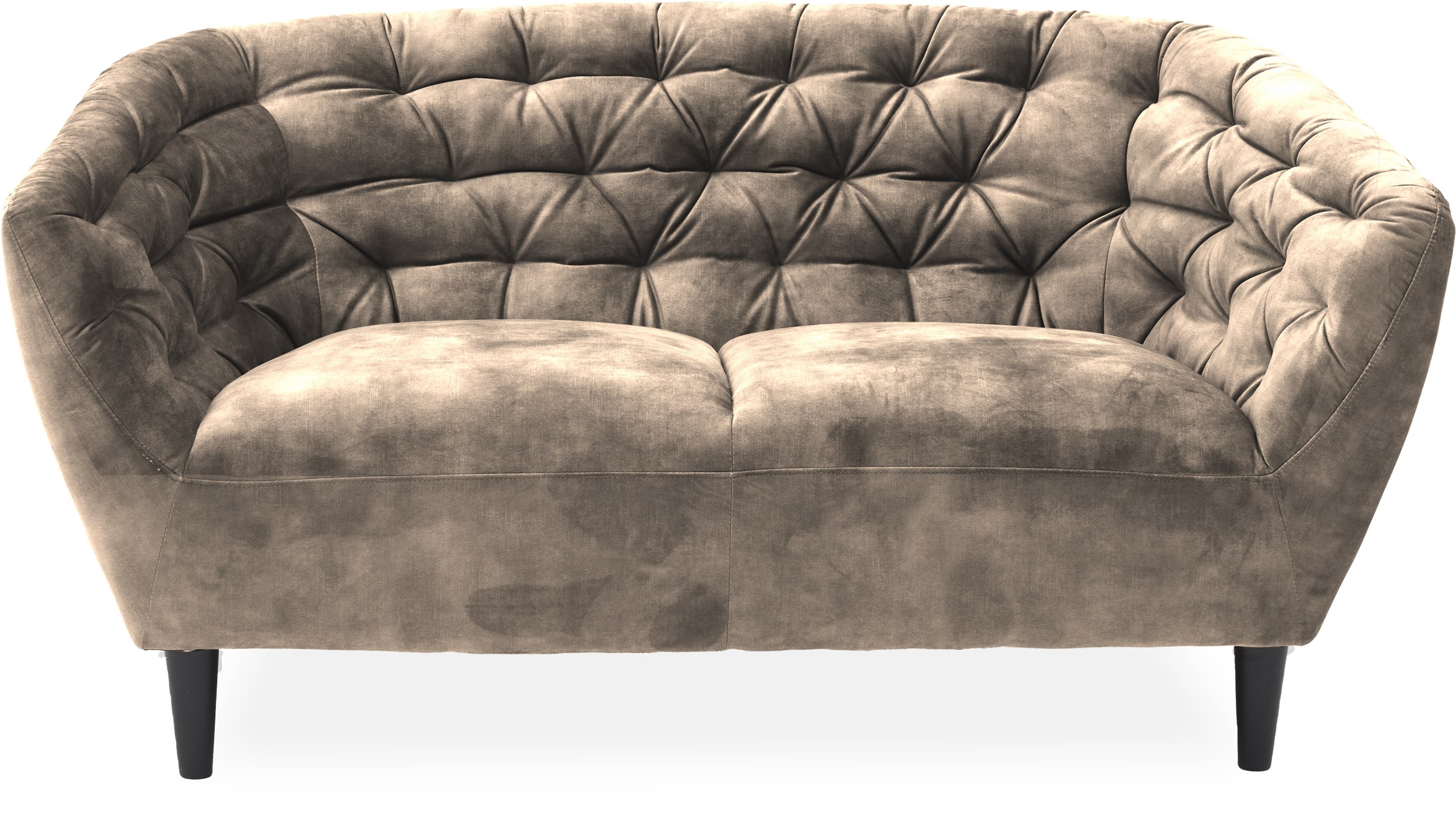 Ria 2 sits Soffa - Decent 03 Beige textil och ben av svartmålat gummiträ